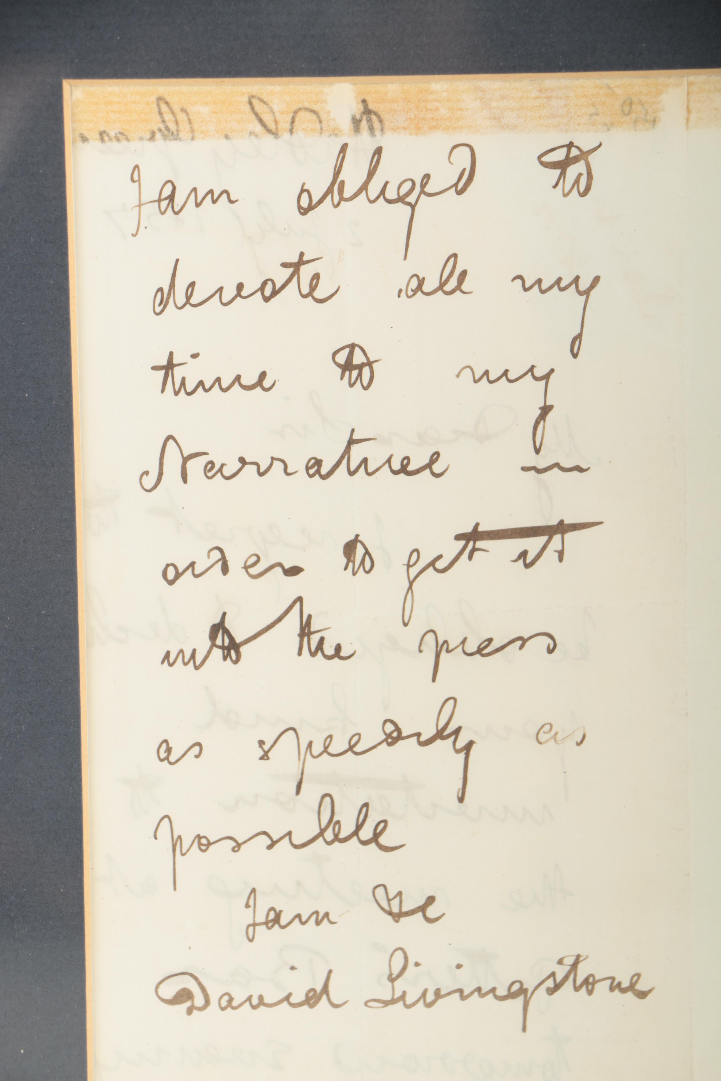 David Livingstone Autograph Letter Signed to Reverend Watkins