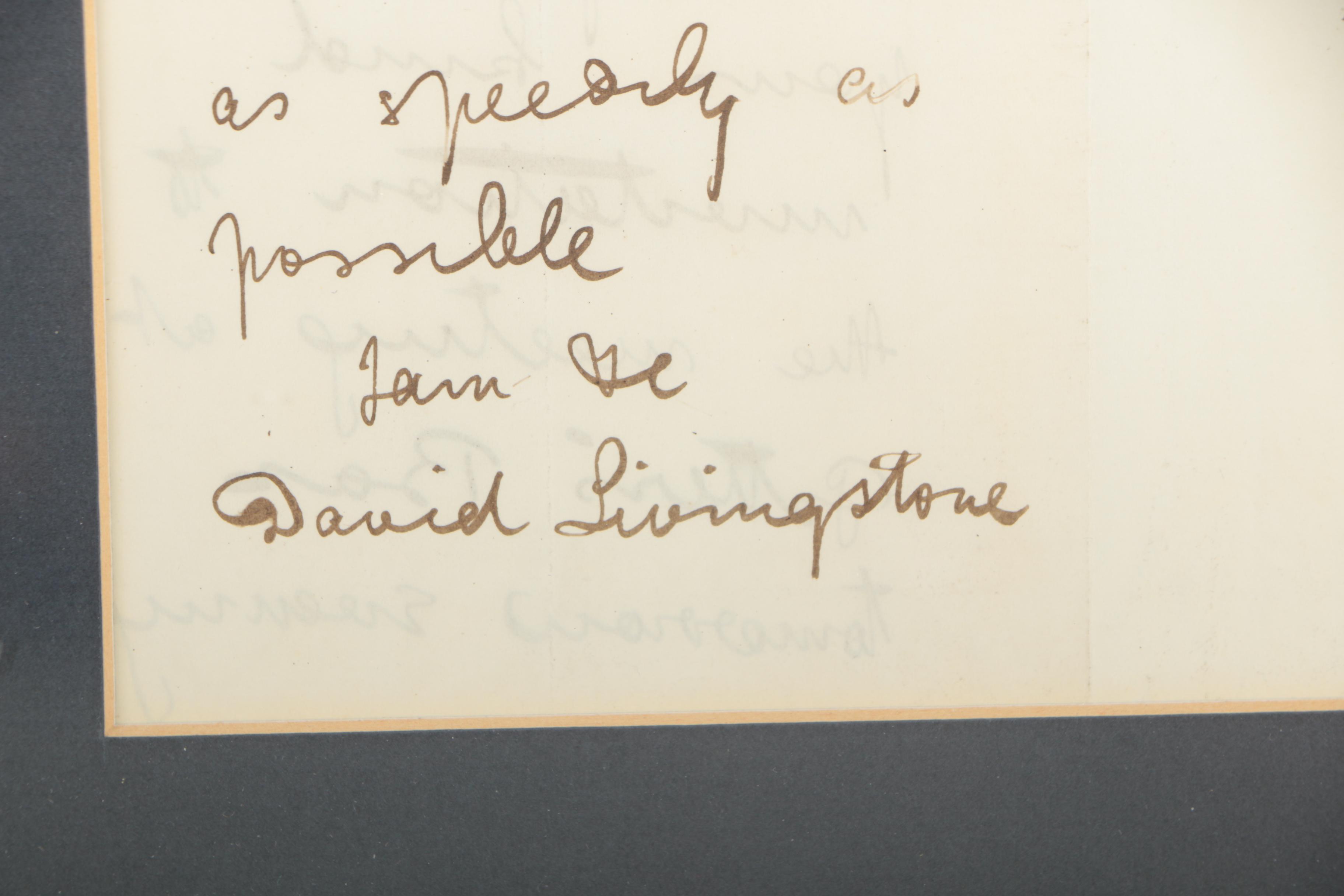David Livingstone Autograph Letter Signed to Reverend Watkins
