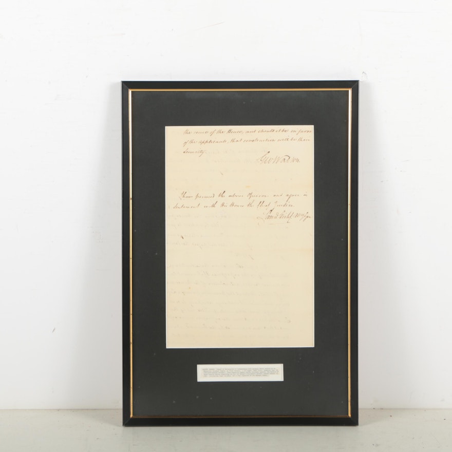George Walton Manuscript Document Signed "Opinion Paper" February 29, 1785