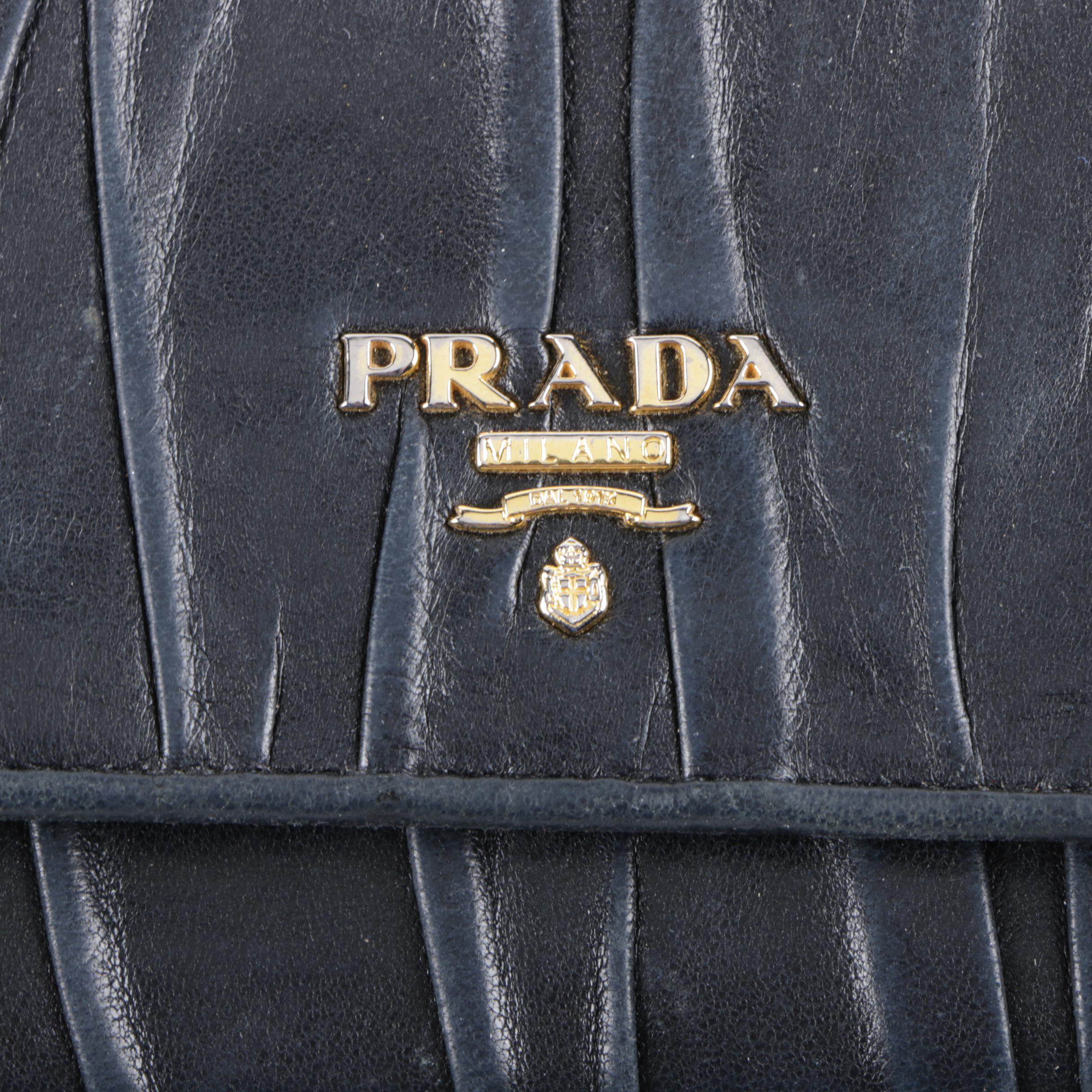Prada Gathered Leather Wallet