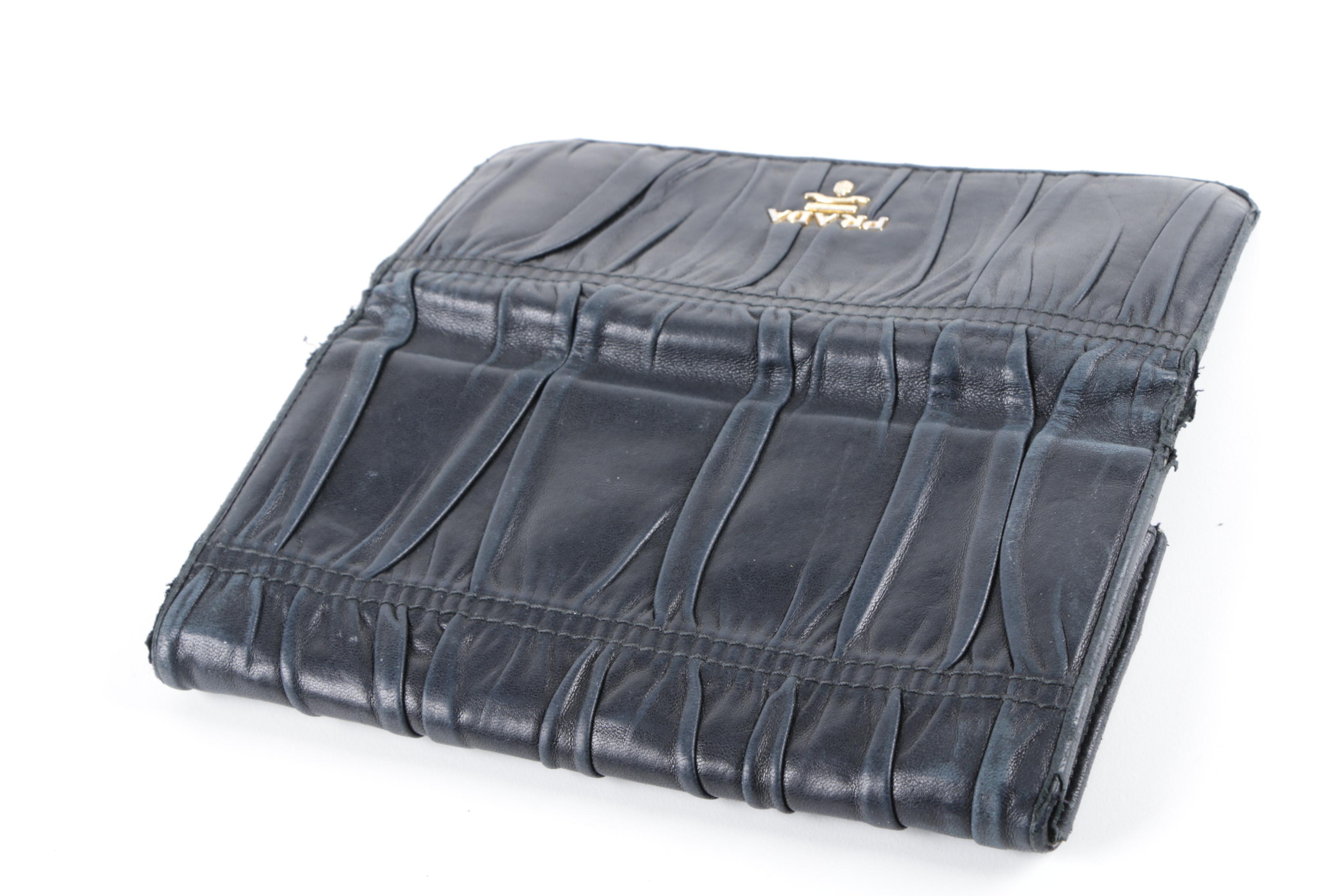 Prada Gathered Leather Wallet