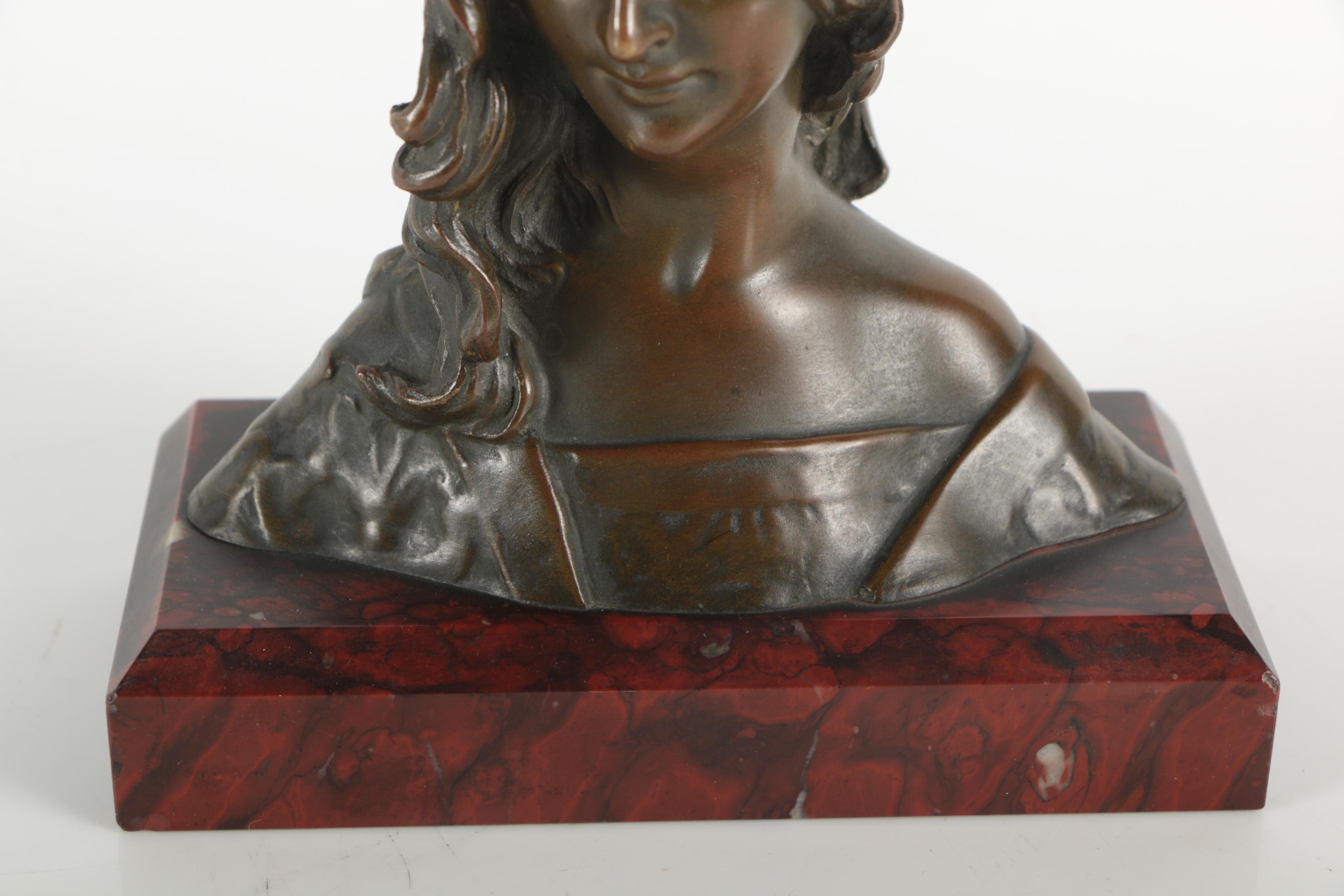 Léon Noel Delagrange Bronze Bust on Marble Base