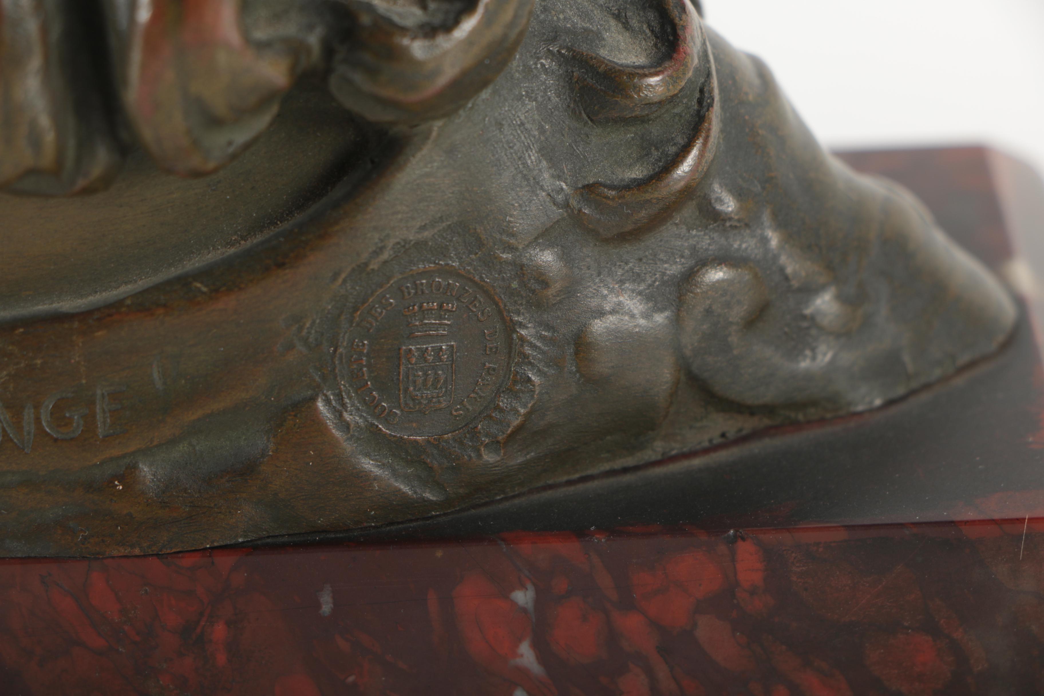 Léon Noel Delagrange Bronze Bust on Marble Base