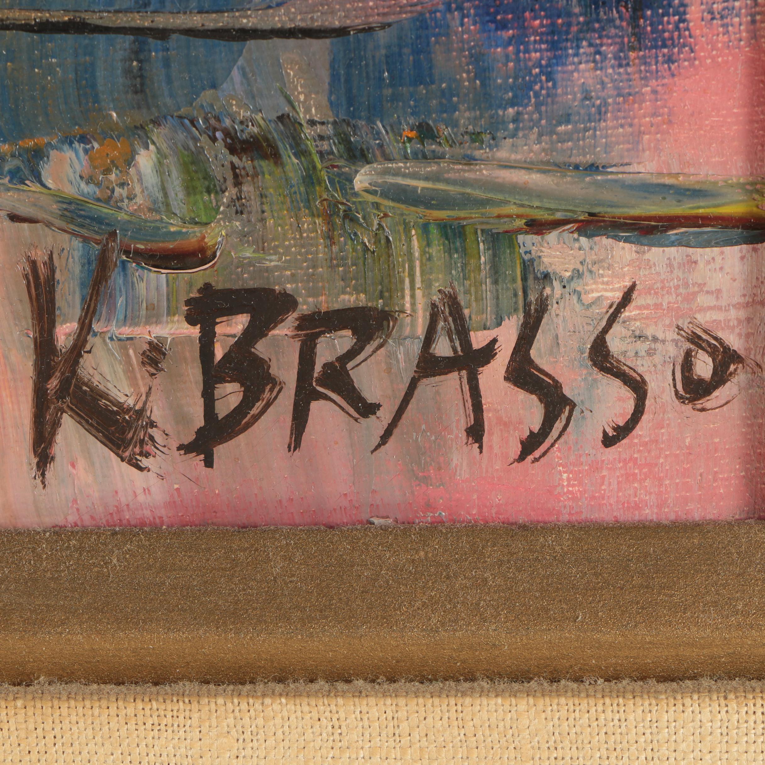 K. Brasso Abstract Oil Painting of a City