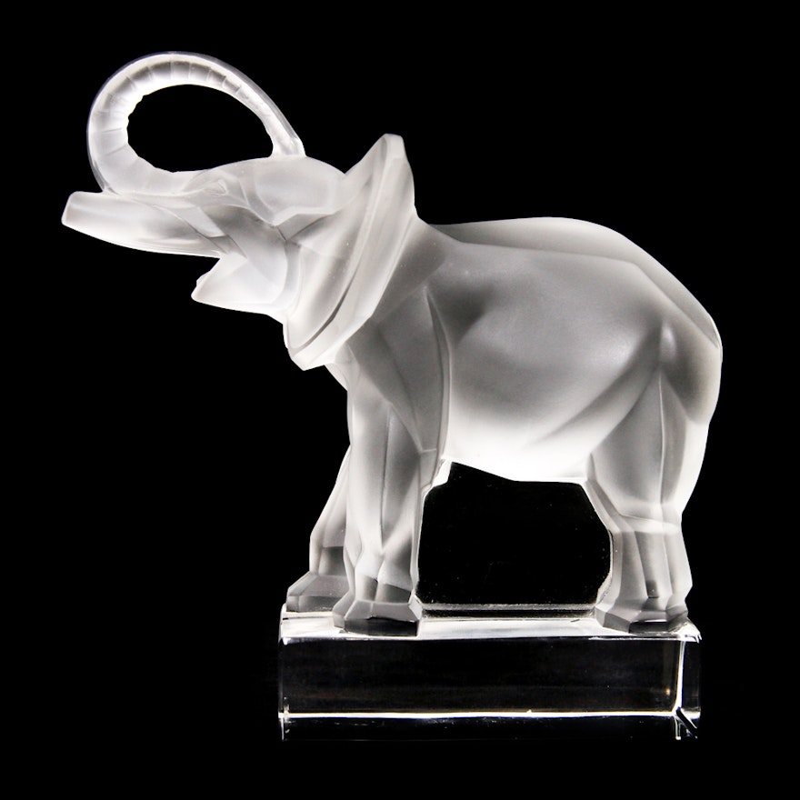 Lalique Crystal Elephant Figurine