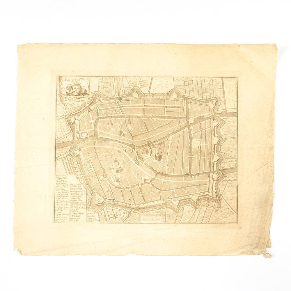 1762 Map of Leyden, Holland