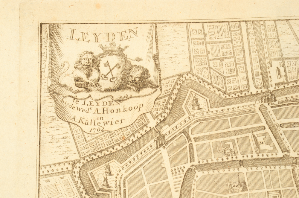1762 Map of Leyden, Holland