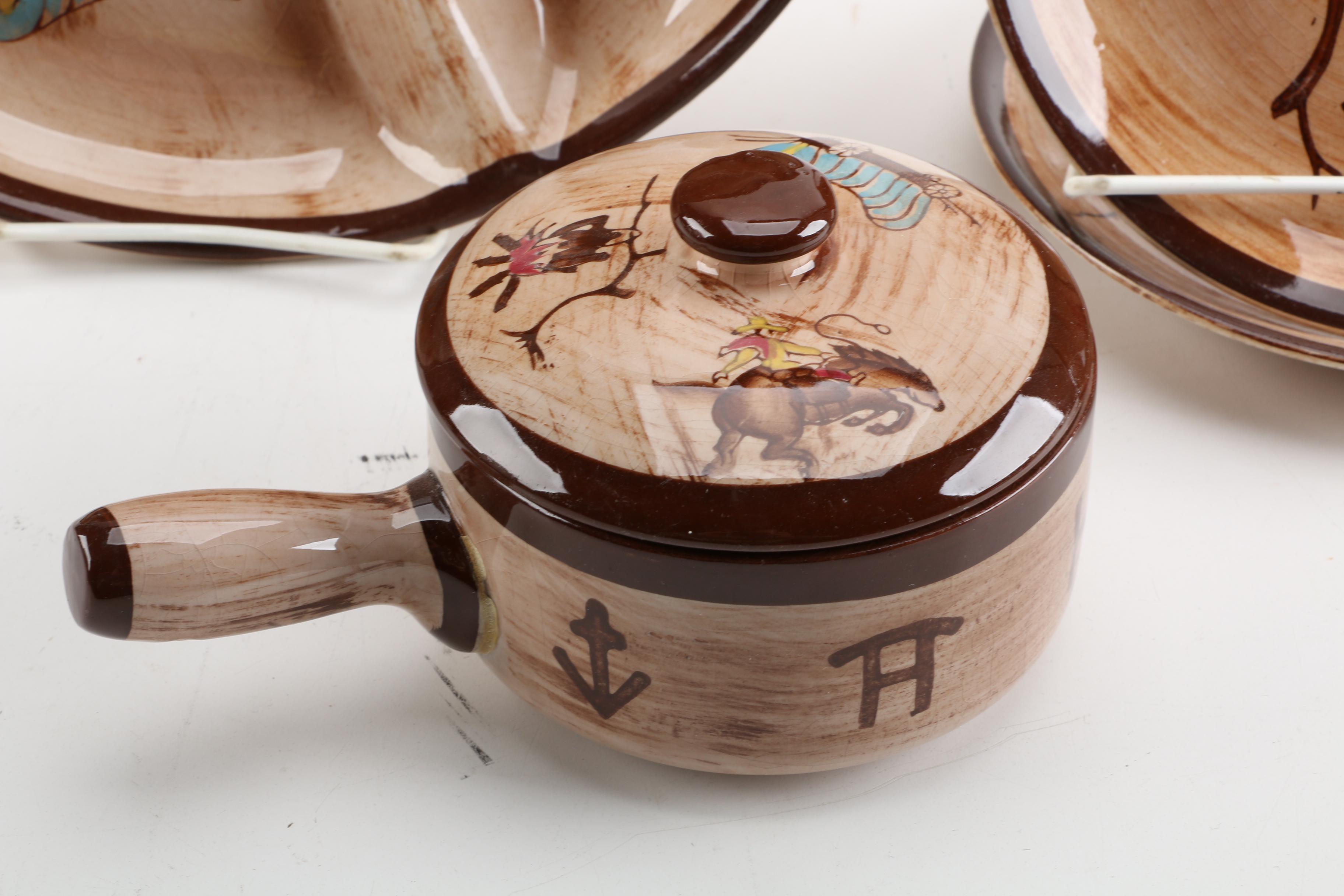 Child's Fred Roberts Designed for Nasco del Corona Ceramic "Cowboy" Tablewear