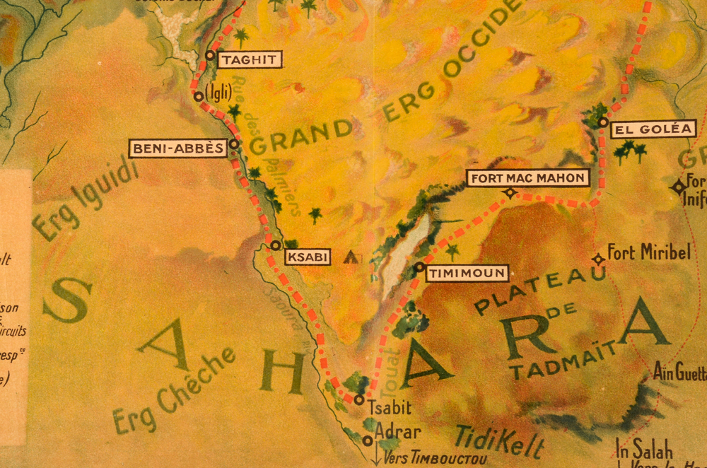 1920s French Tourist Map of North Africa