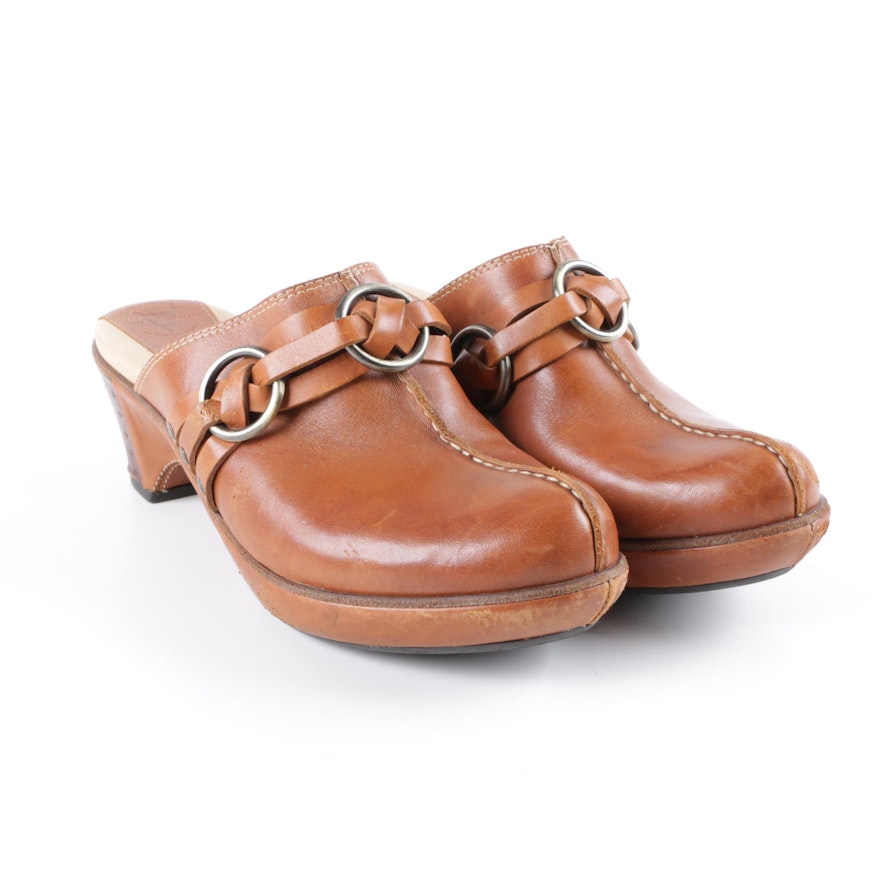 Women's Frye Brown Leather Clogs