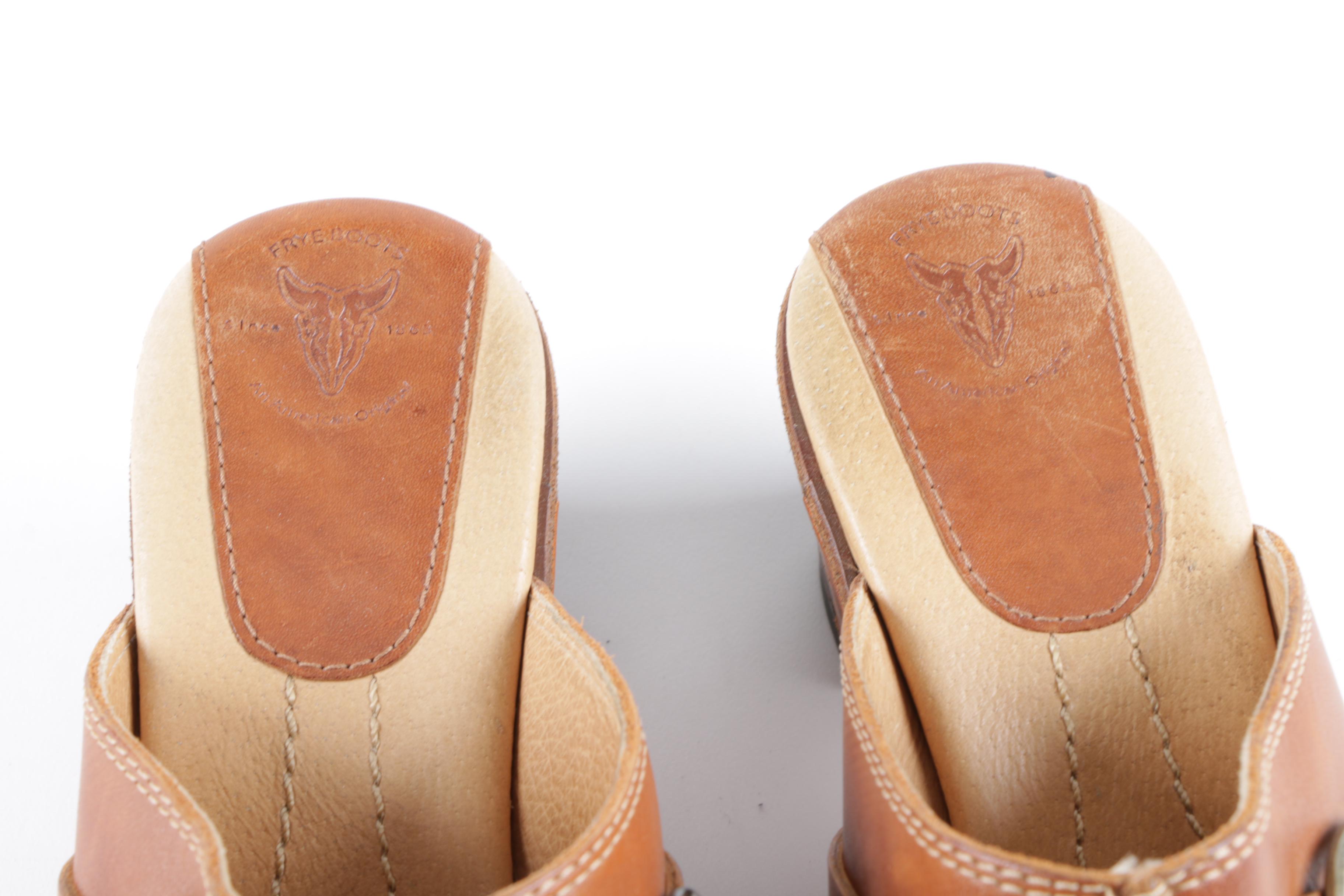 Women's Frye Brown Leather Clogs