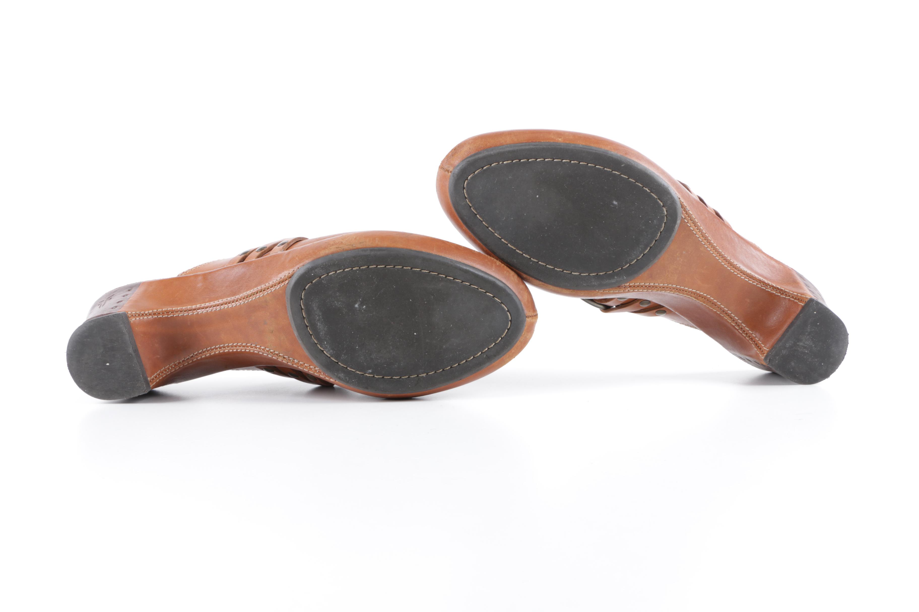 Women's Frye Brown Leather Clogs