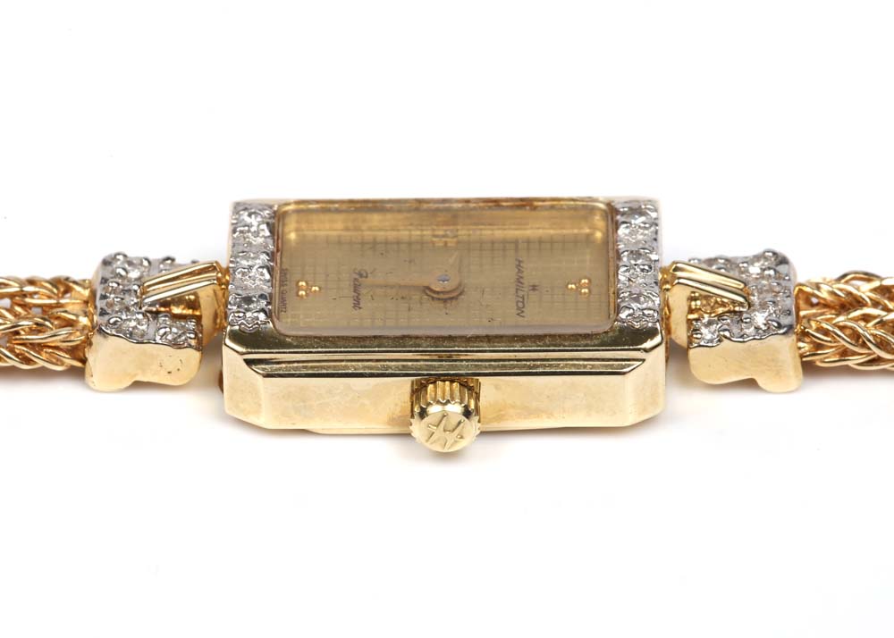 14K Yellow Gold Hamilton "Flaurent" Diamond Watch