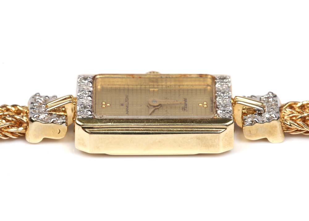 14K Yellow Gold Hamilton "Flaurent" Diamond Watch