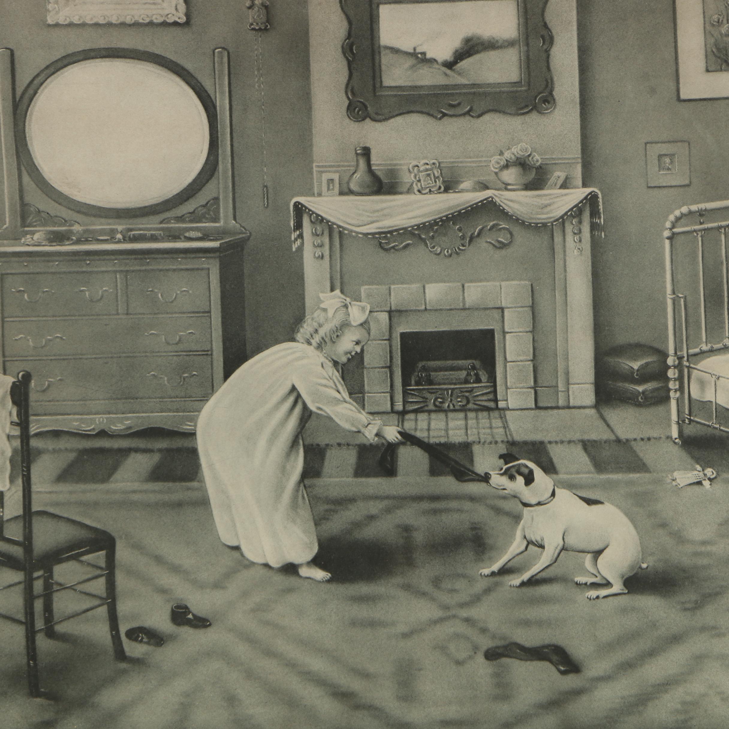 Frank W. Williams Halftone Print "Dorothy And Dan"