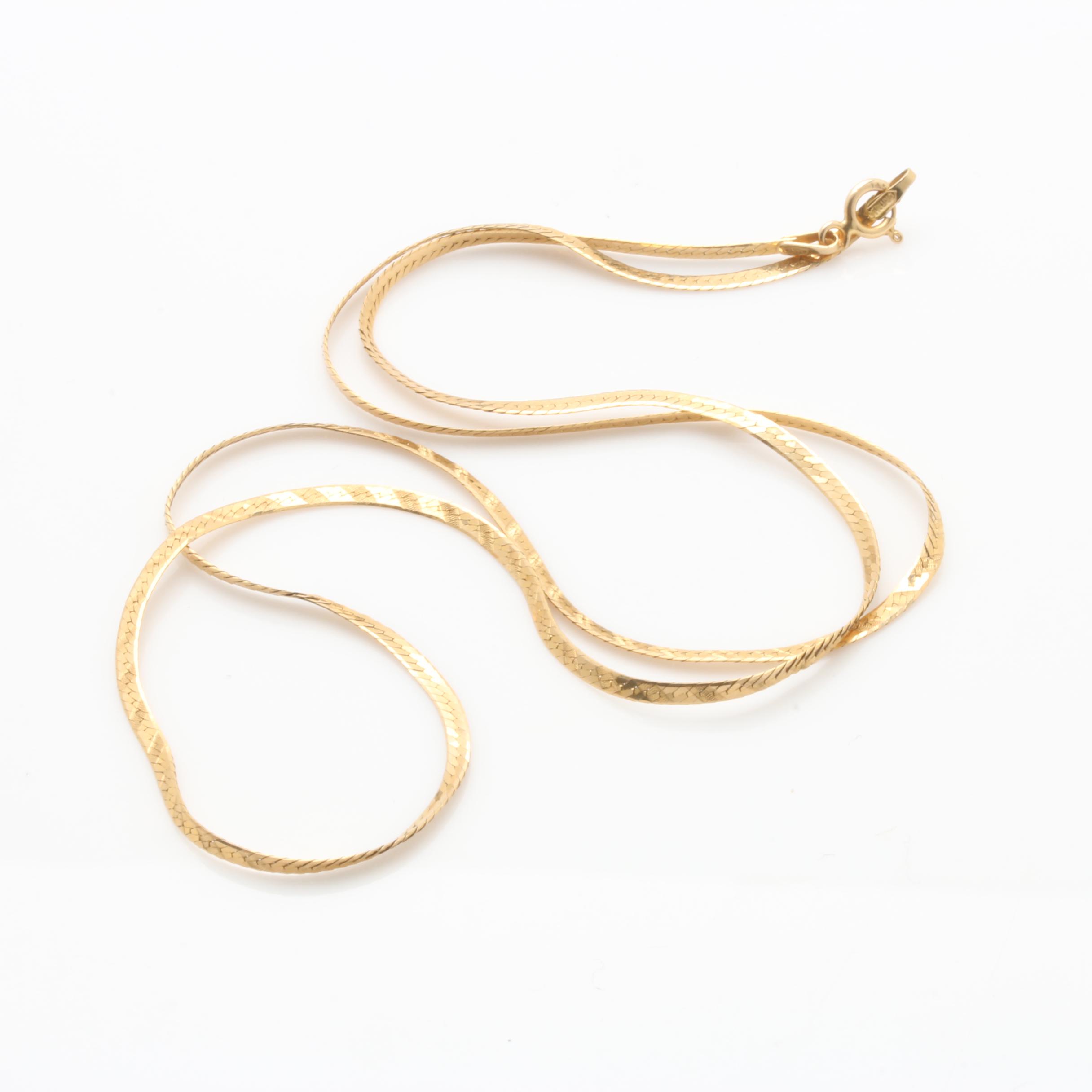 14K Yellow Gold Snake Link Necklace