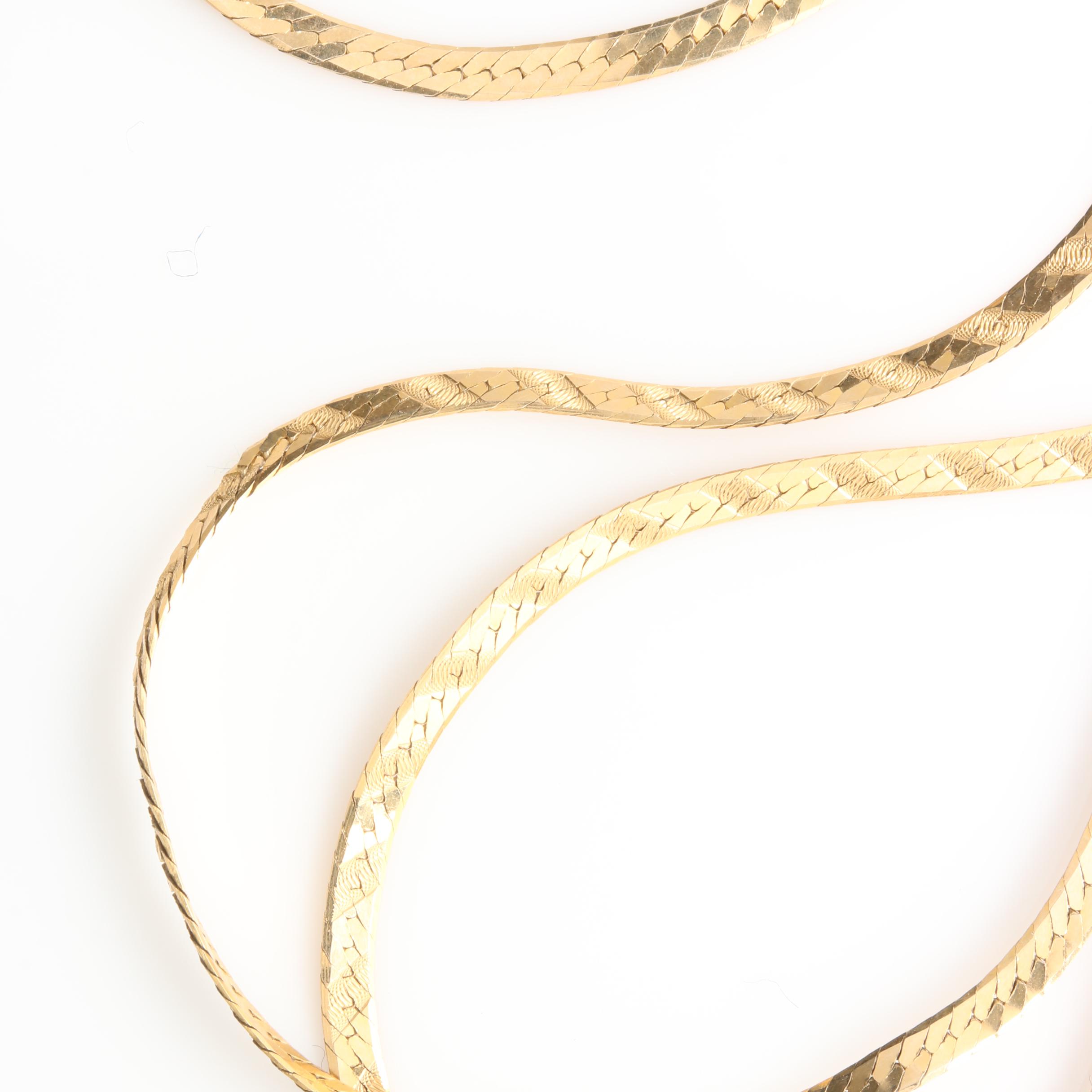 14K Yellow Gold Snake Link Necklace
