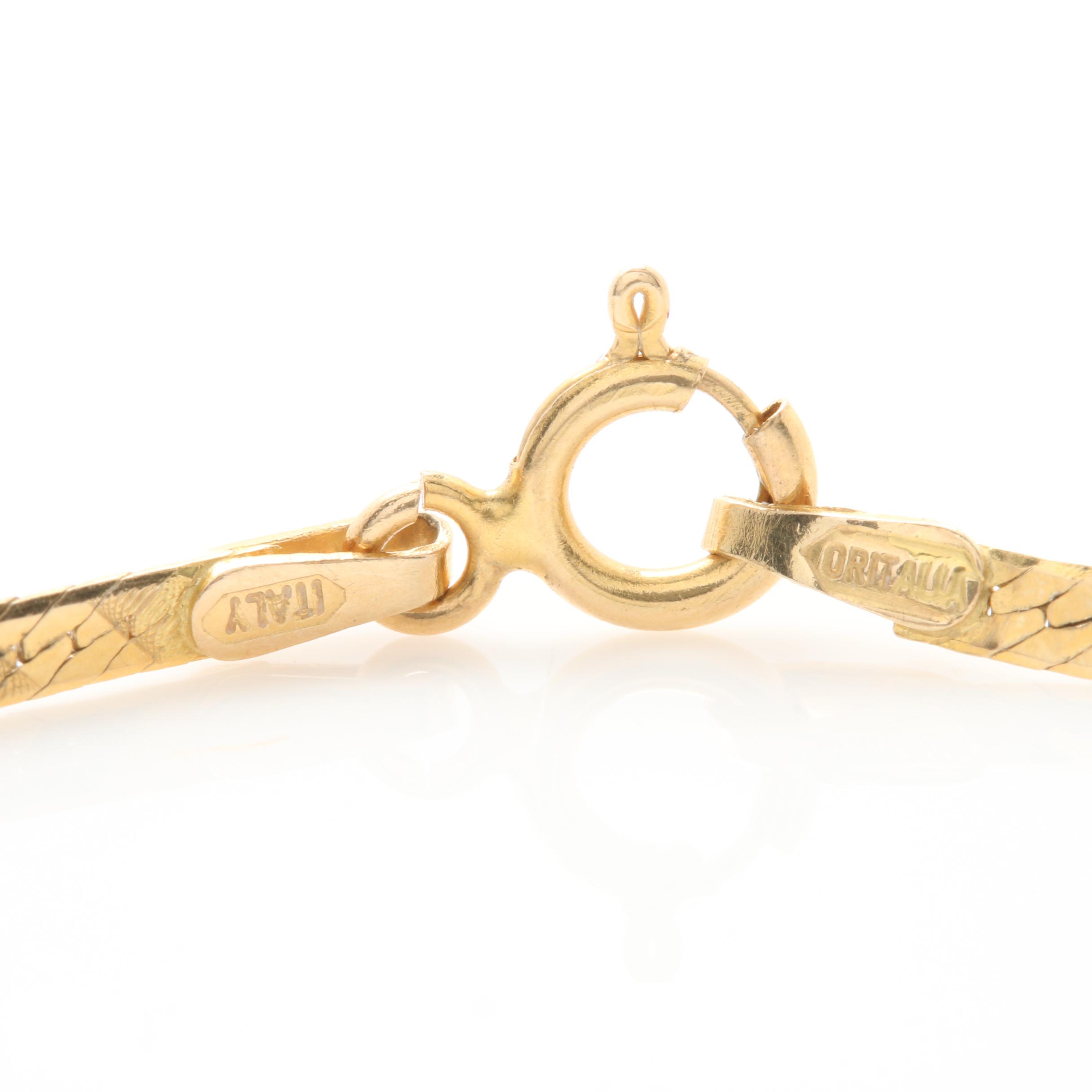 14K Yellow Gold Snake Link Necklace