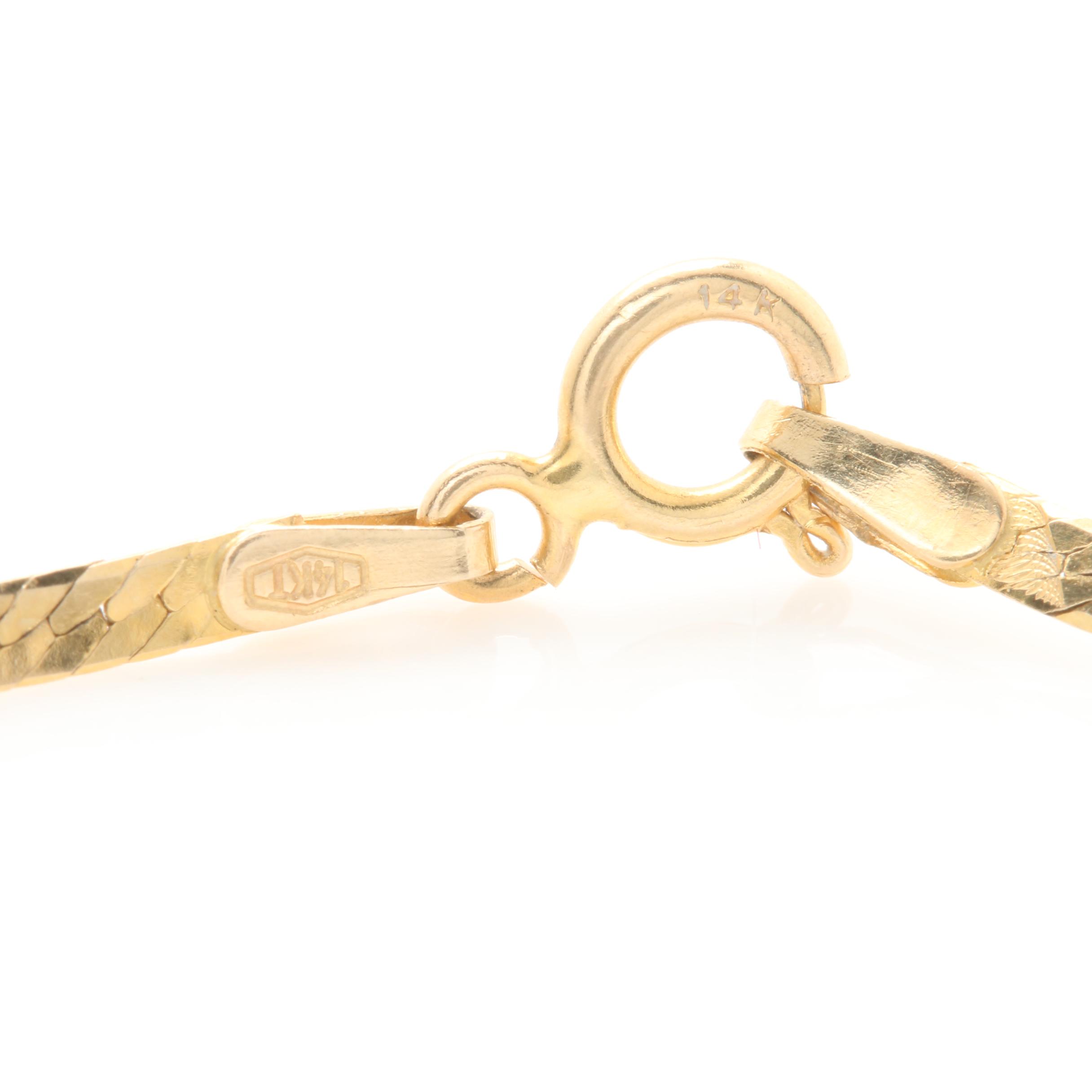 14K Yellow Gold Snake Link Necklace