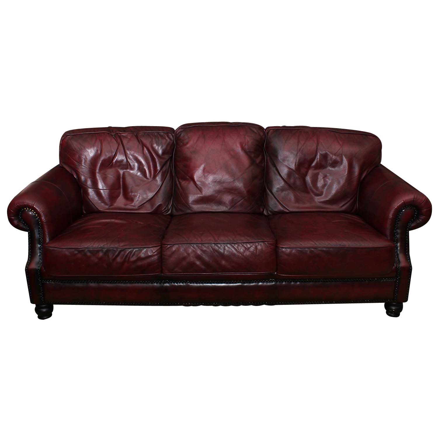 Mahogany Leather Sofa