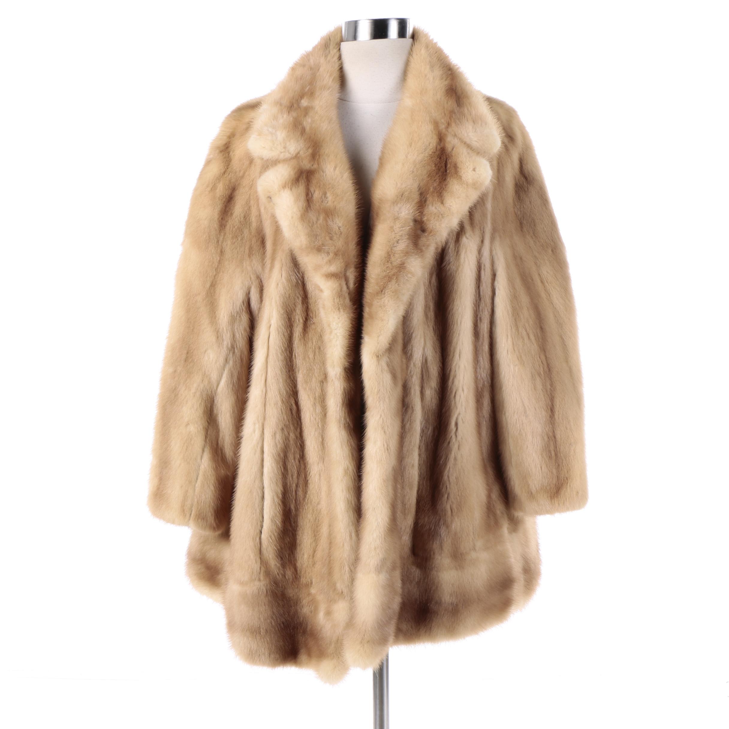 Vintage Custom Blonde Mink Fur Coat by Jack Slade Furs