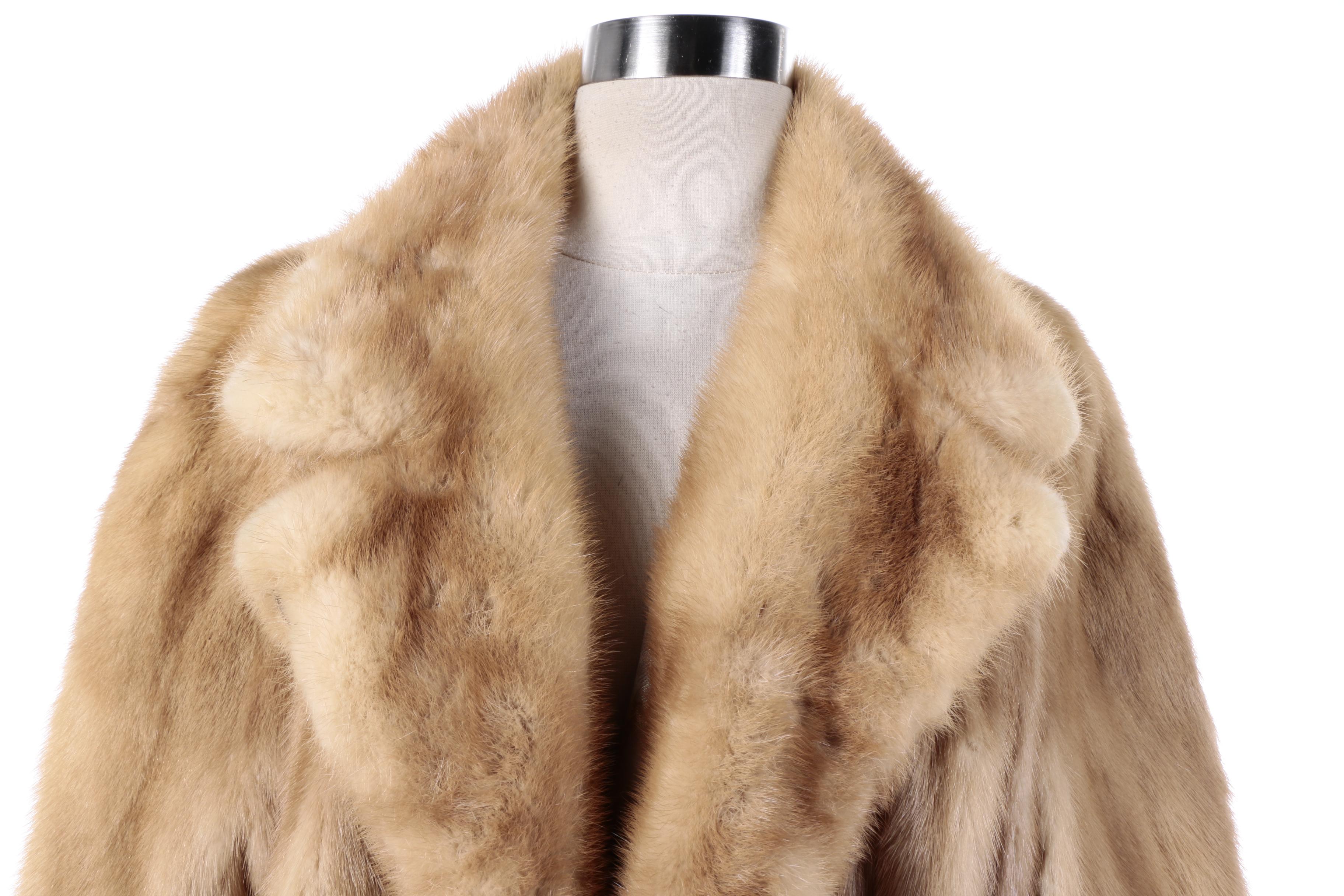 Vintage Custom Blonde Mink Fur Coat by Jack Slade Furs