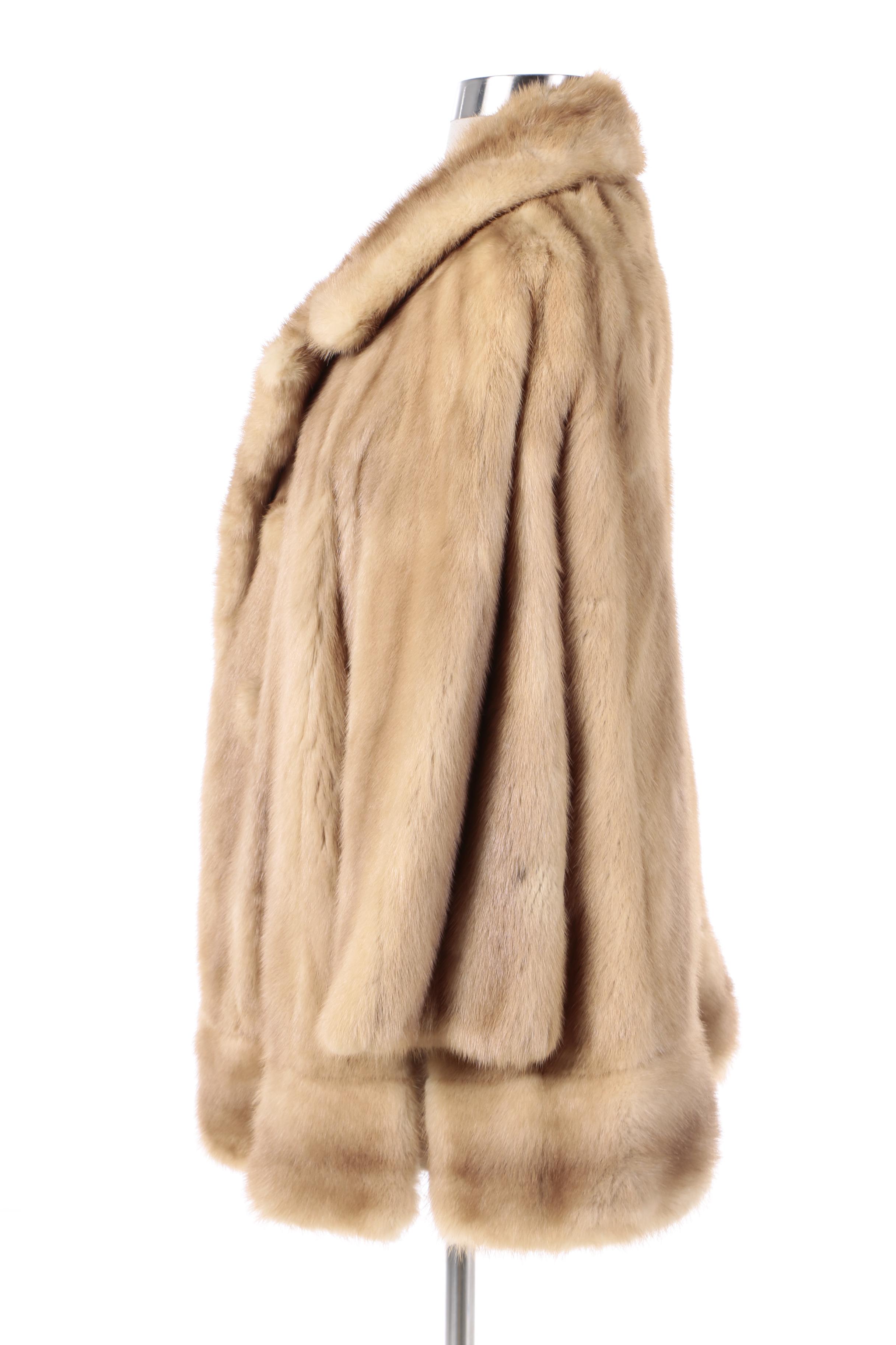 Vintage Custom Blonde Mink Fur Coat by Jack Slade Furs