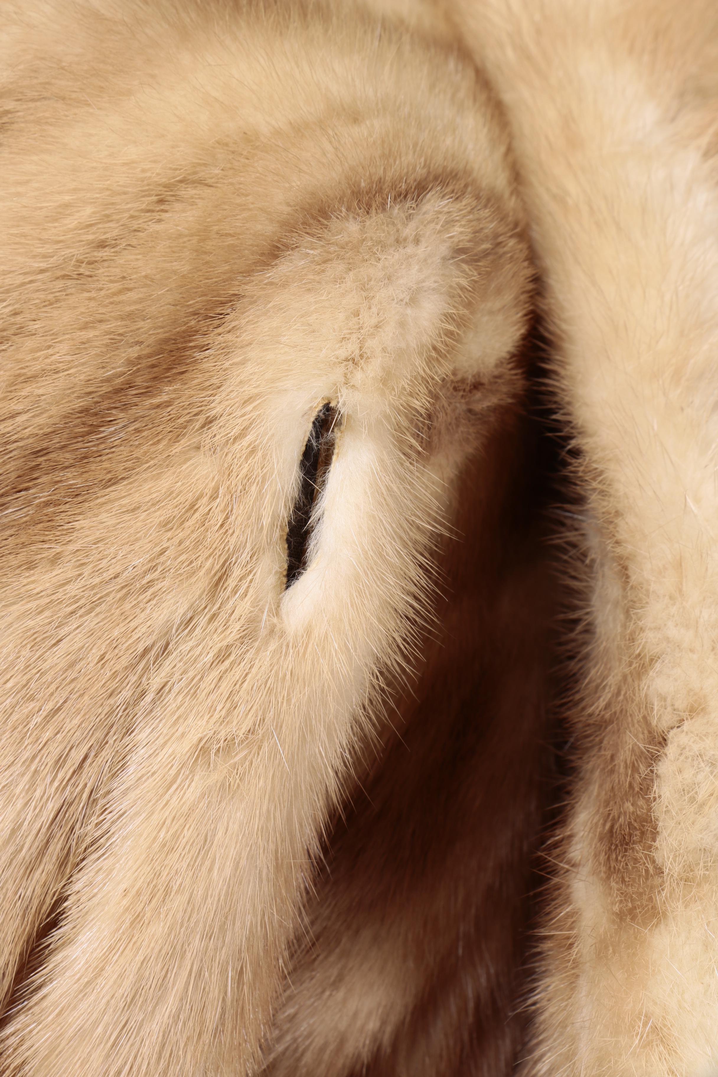 Vintage Custom Blonde Mink Fur Coat by Jack Slade Furs