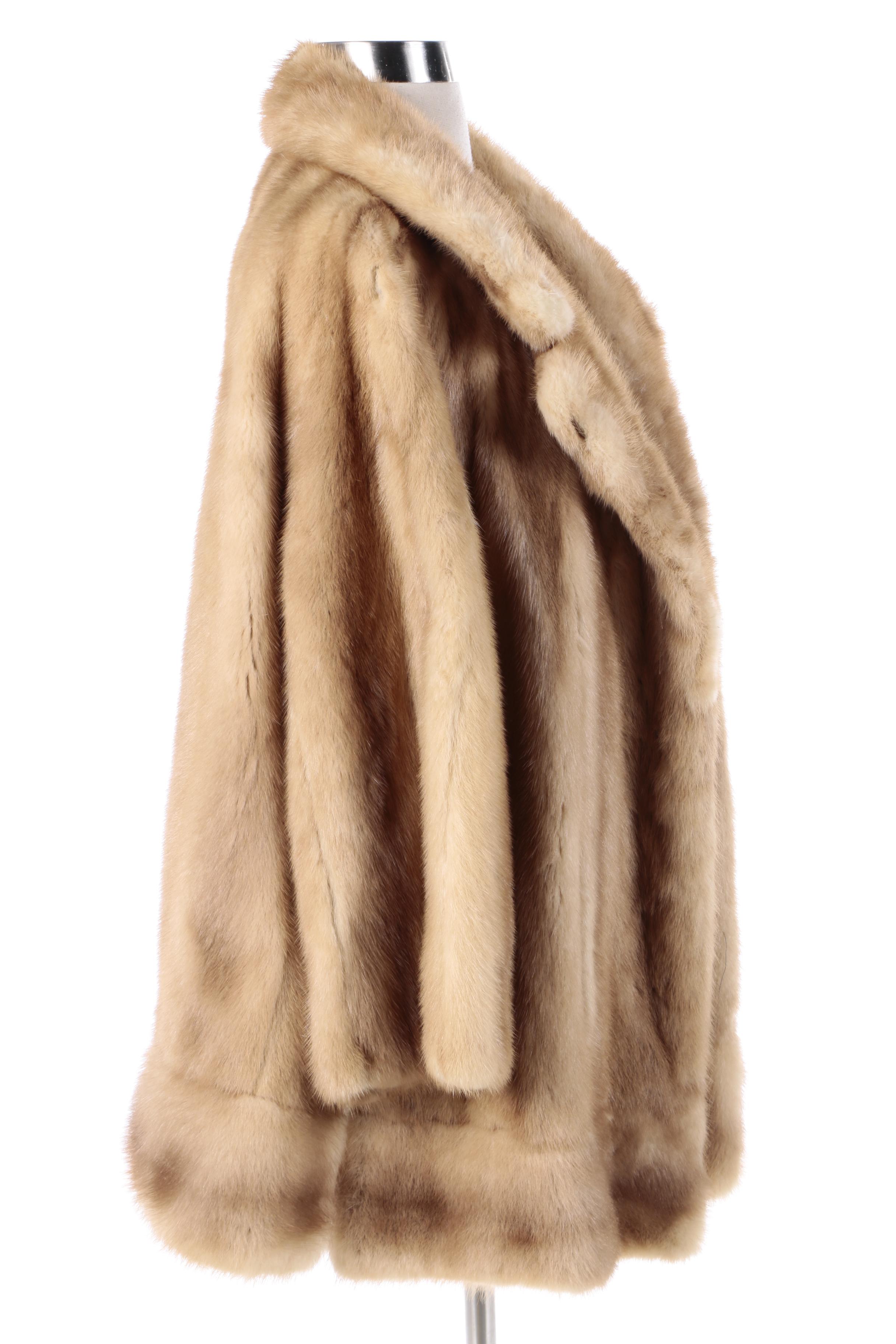 Vintage Custom Blonde Mink Fur Coat by Jack Slade Furs