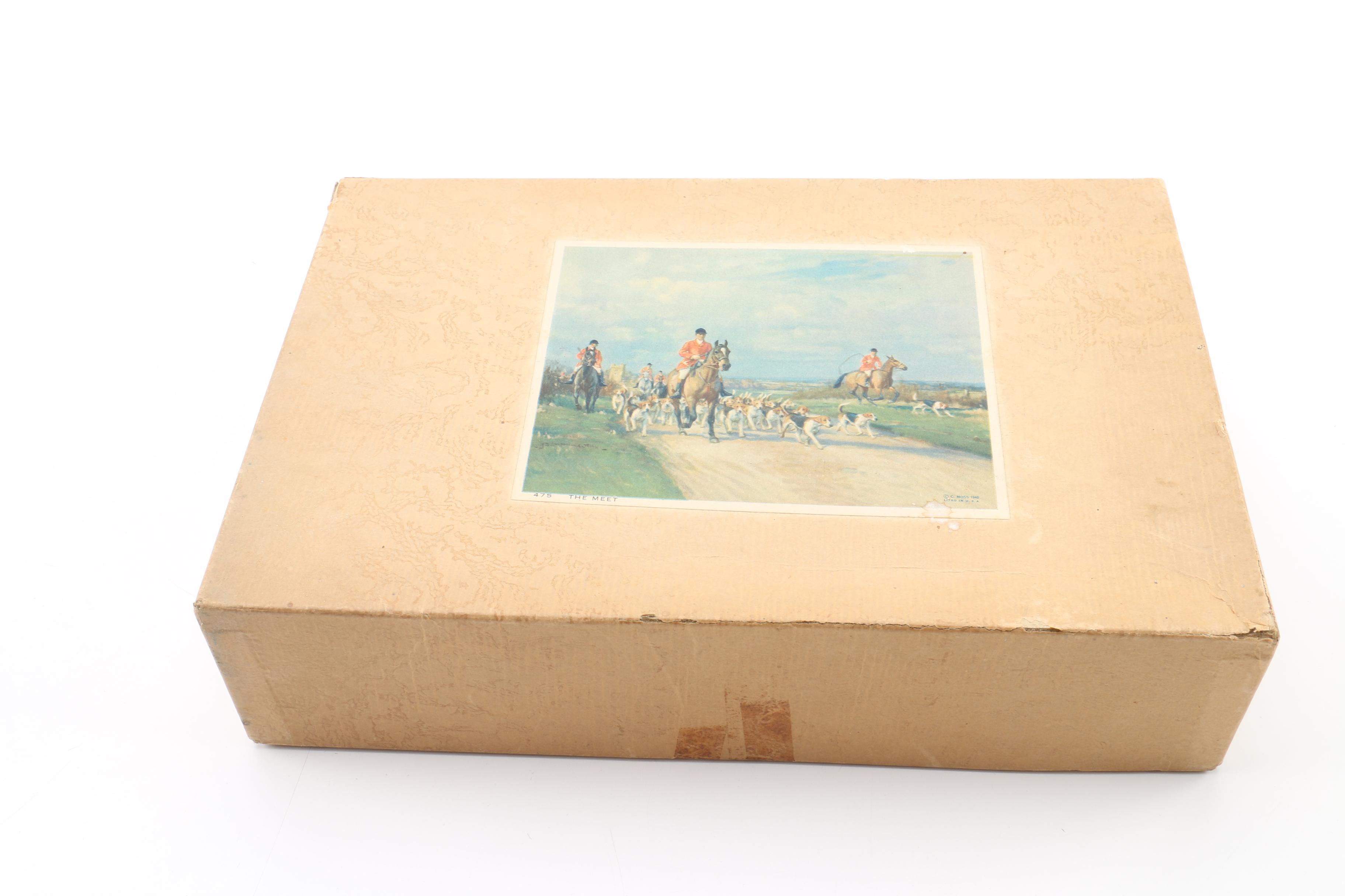 Vintage J. K. Straus Jigsaw Puzzles with Wood Pieces