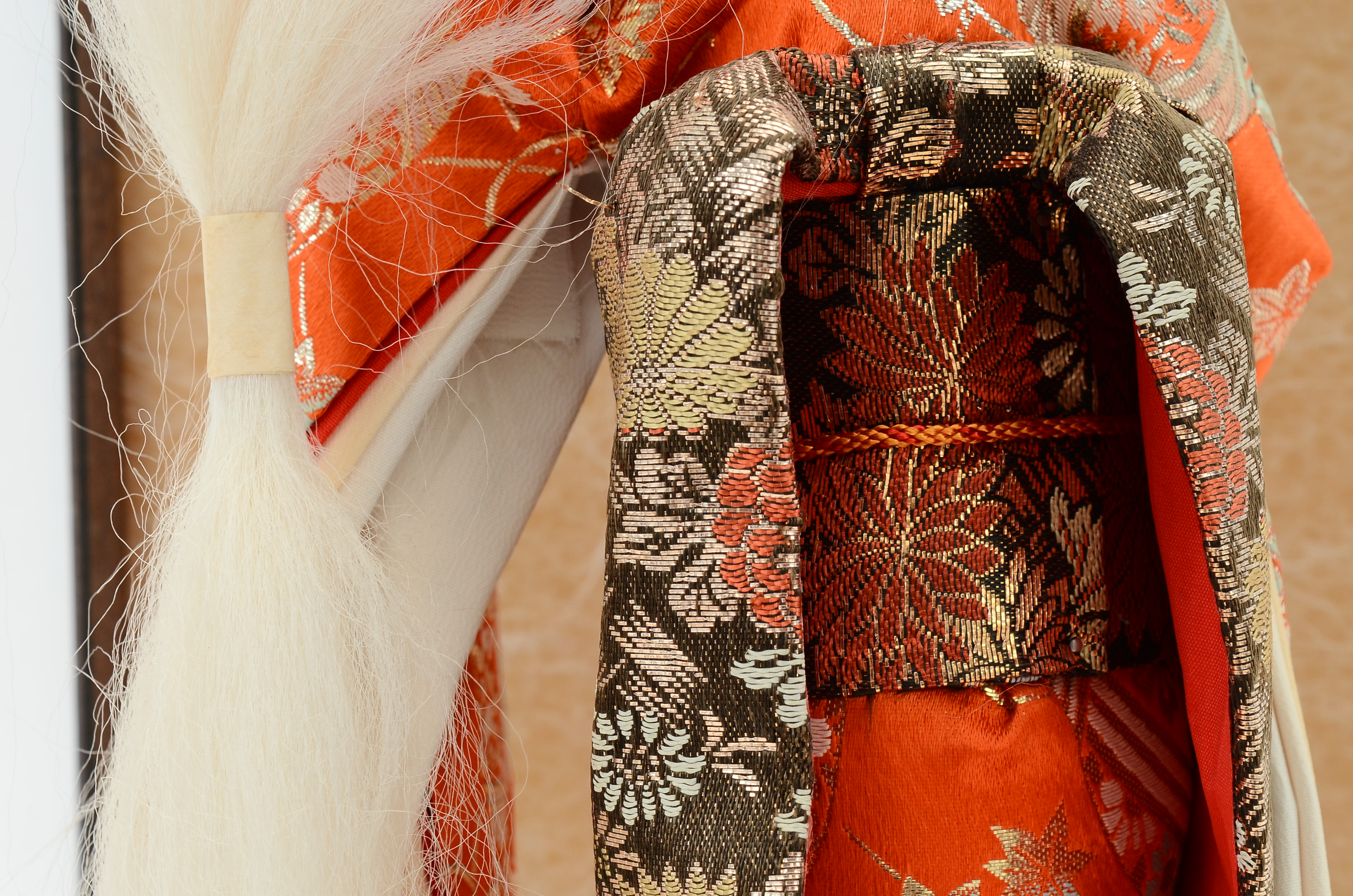 Japanese Female Figure with a Samurai Helmet and Glass Display Case