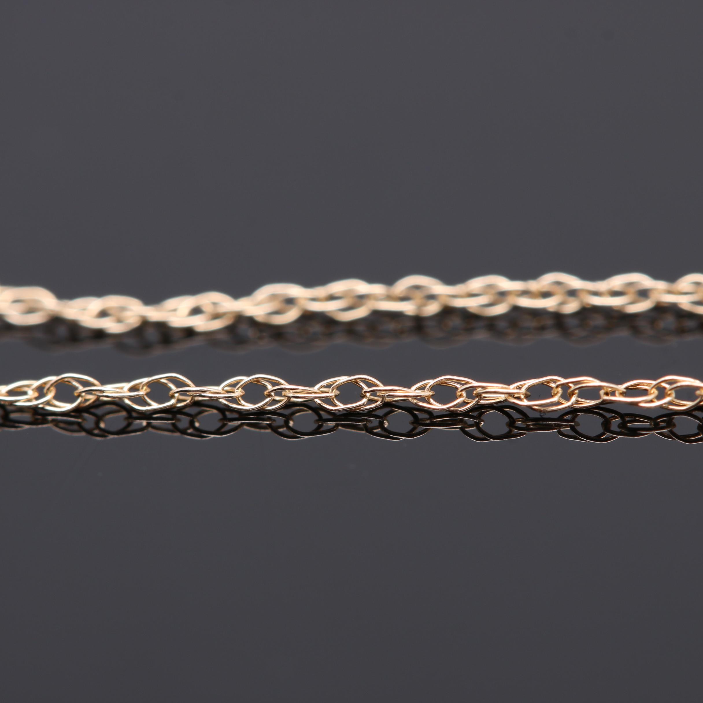 14K Yellow Gold Diamond Pendant Necklace