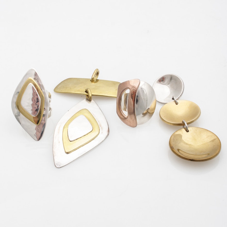 Robert Lee Morris Sterling Silver, Brass, and Bronze Jewelry