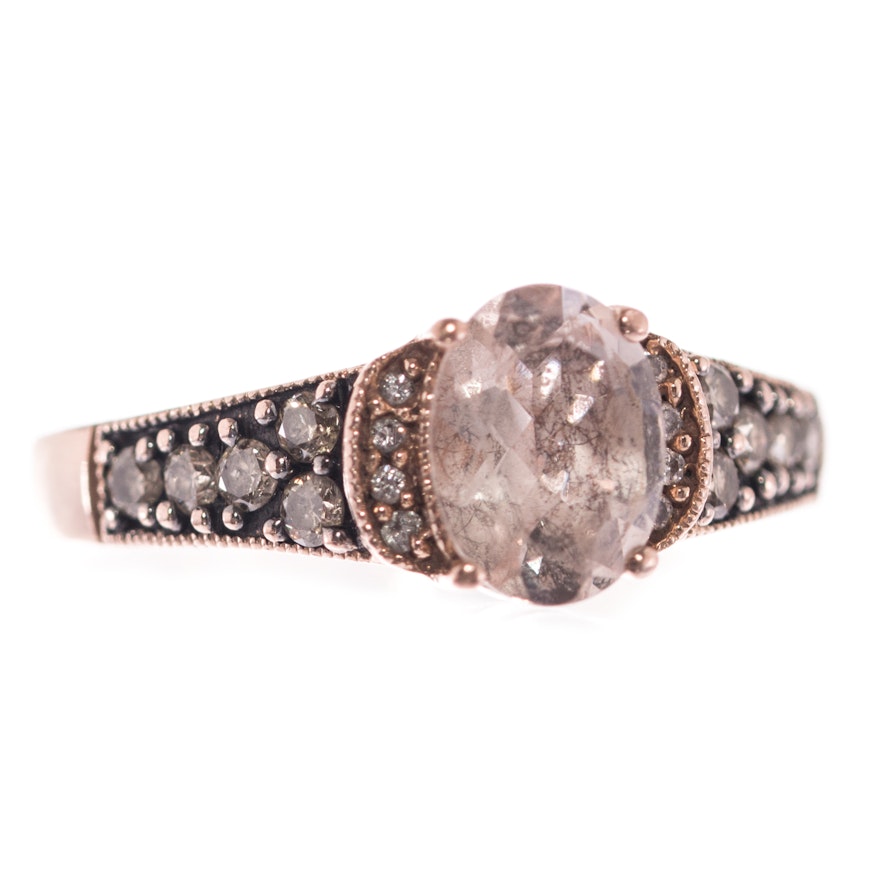 LeVian 14K Rose Gold 1.25 CT Morganite and Diamond Ring