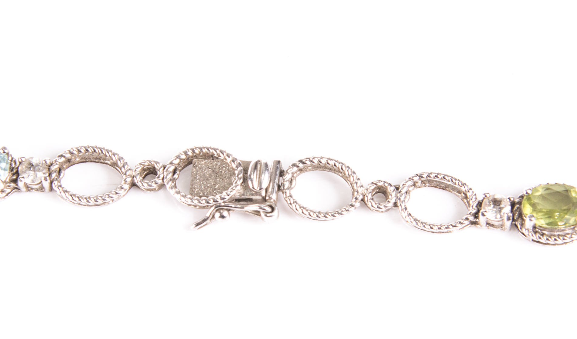 Sterling Silver 6.34 CTW Topaz and Multi-Gemstone Necklace