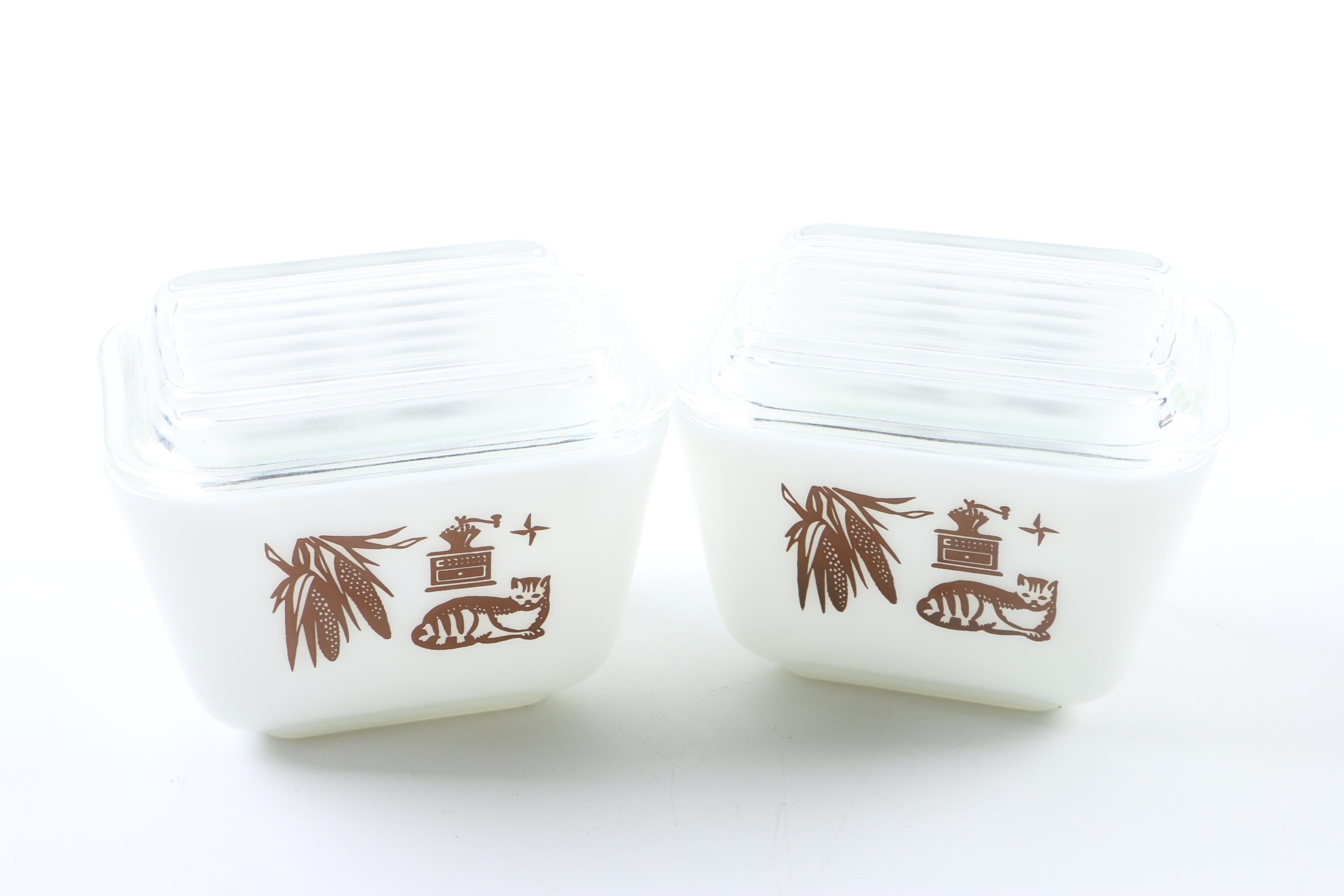 Pyrex "Early American" Refrigerator Dish Set, Circa 1962-1971