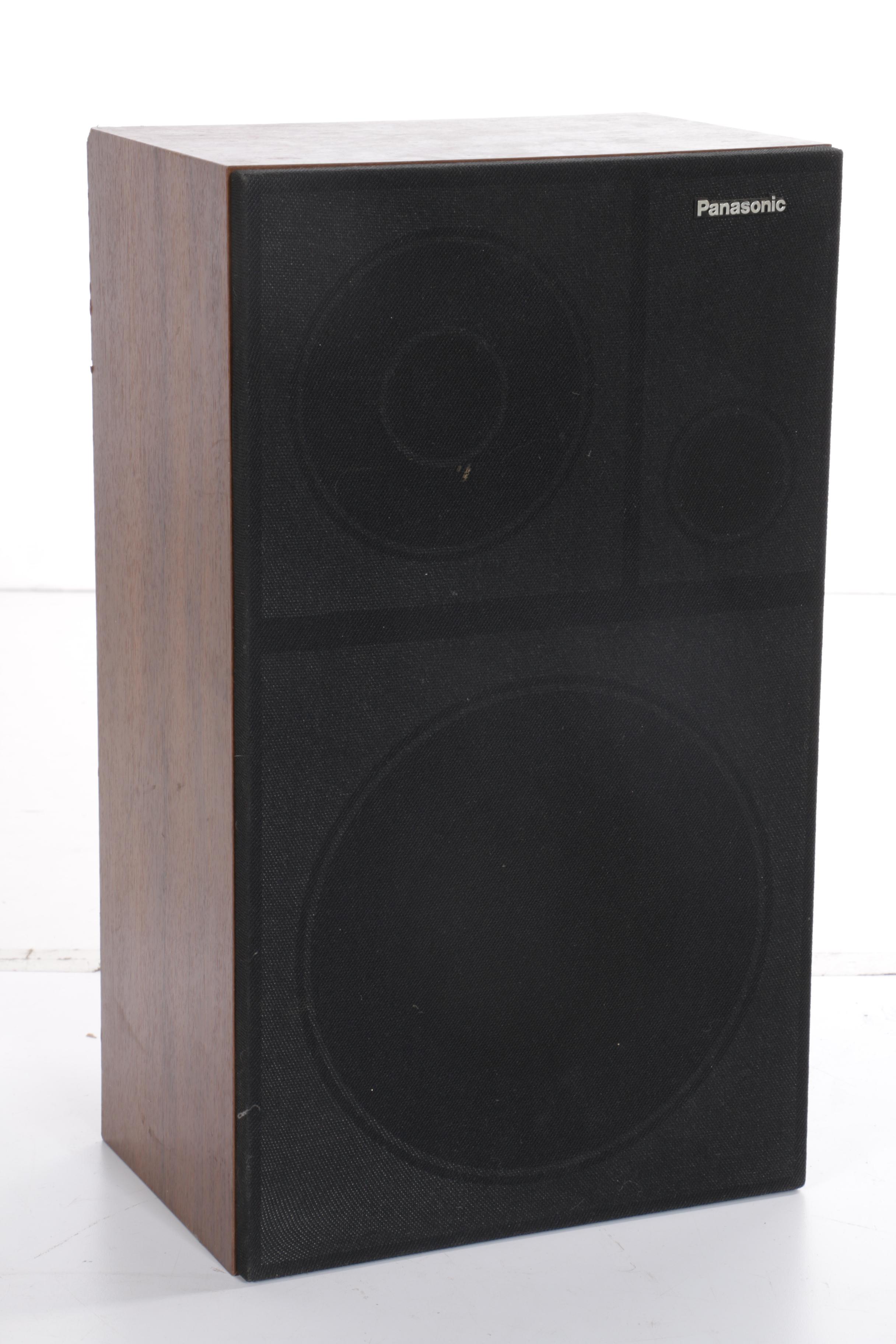 Vintage Panasonic Turntable, Television, Speakers, and Radio Tuners