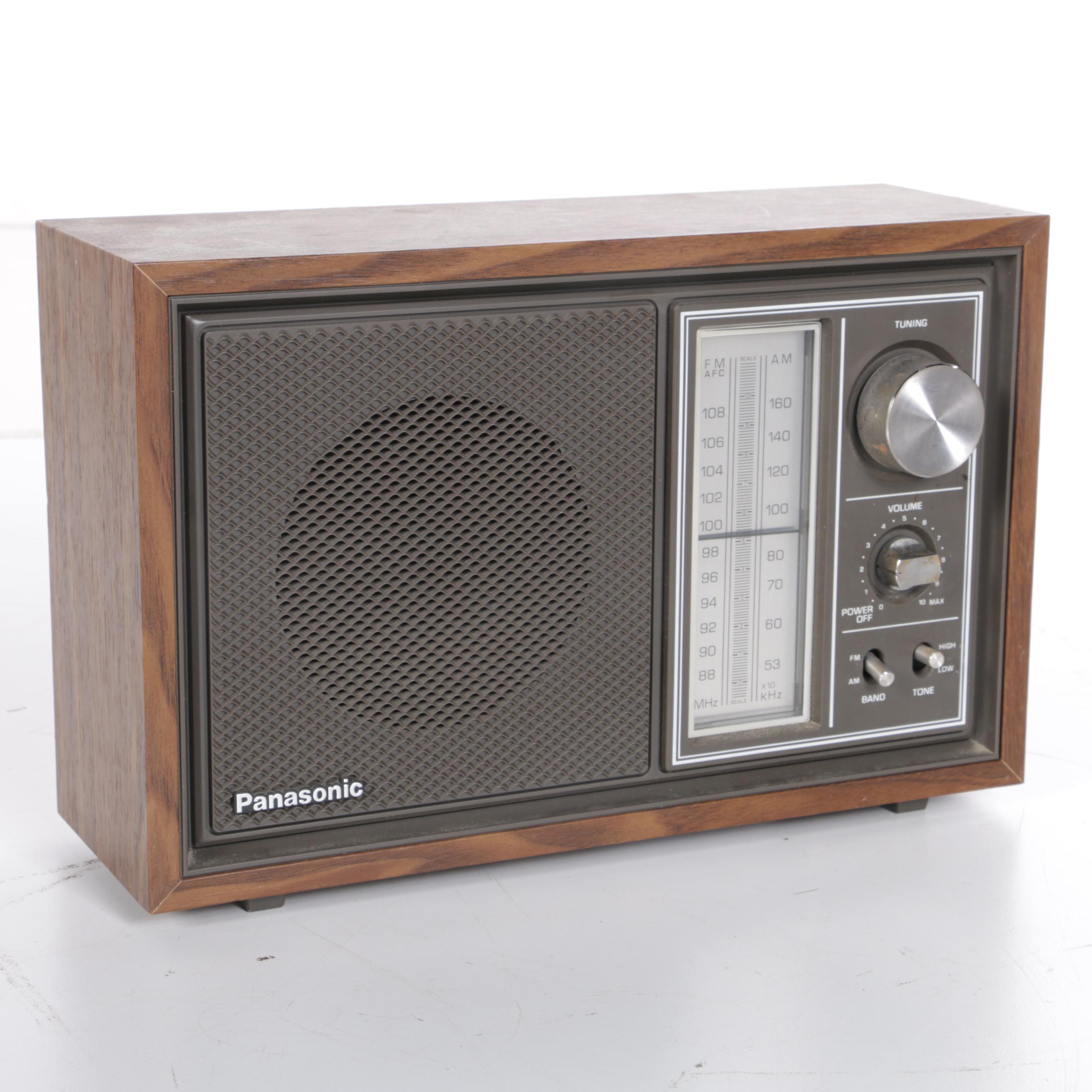 Vintage Panasonic Turntable, Television, Speakers, and Radio Tuners