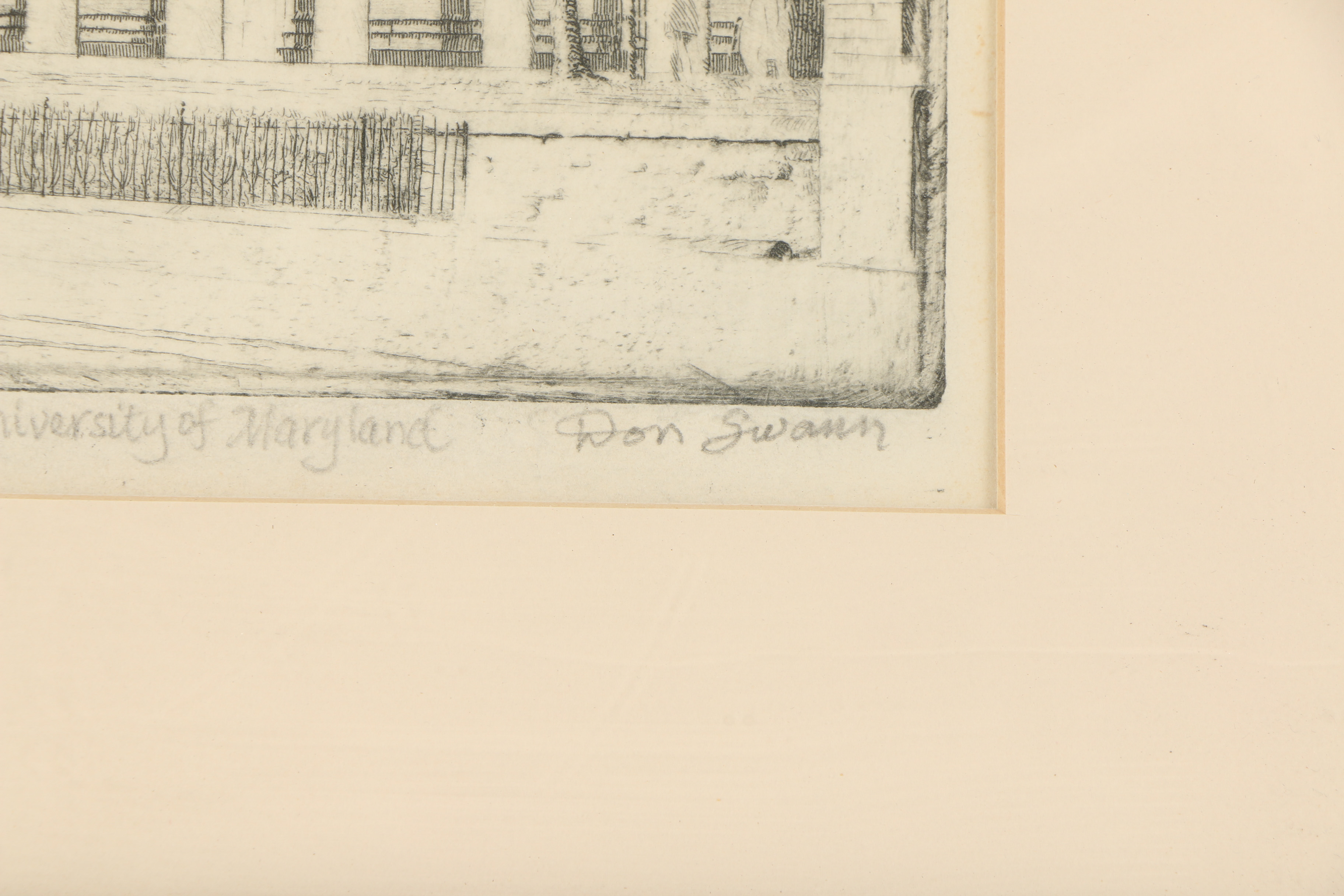 Don Swann Etching "The Medical School - University of Maryland"