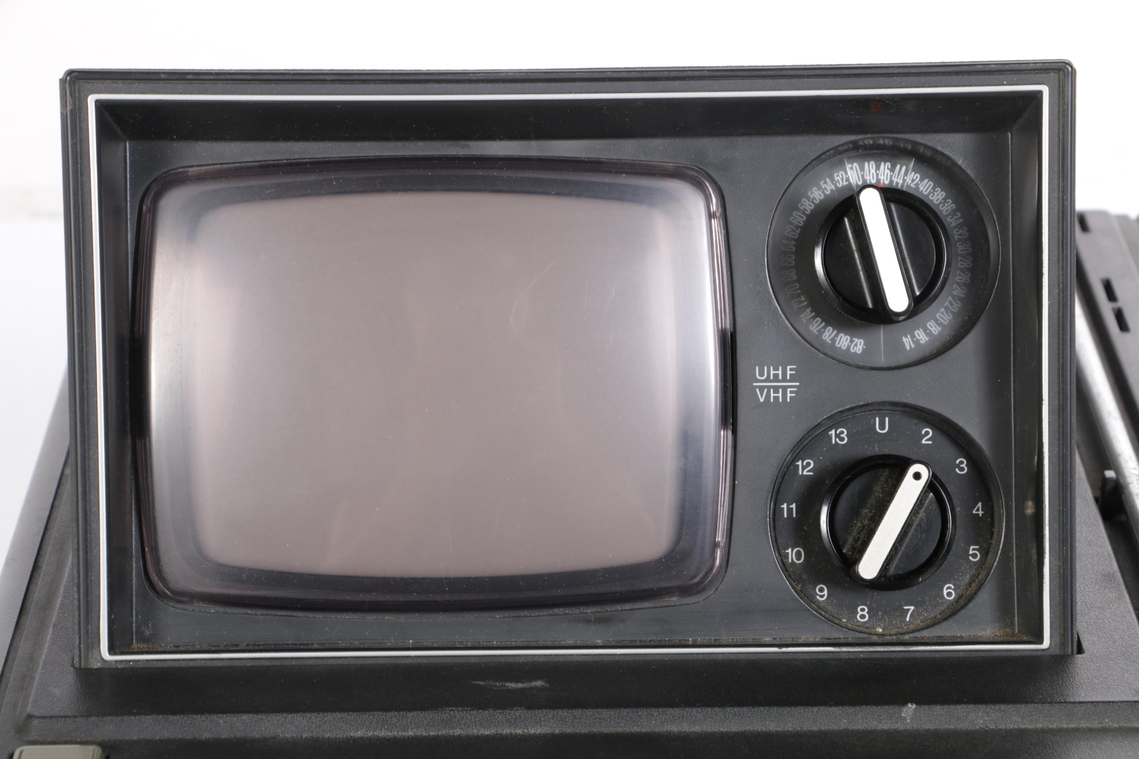 Vintage Panasonic Turntable, Television, Speakers, and Radio Tuners