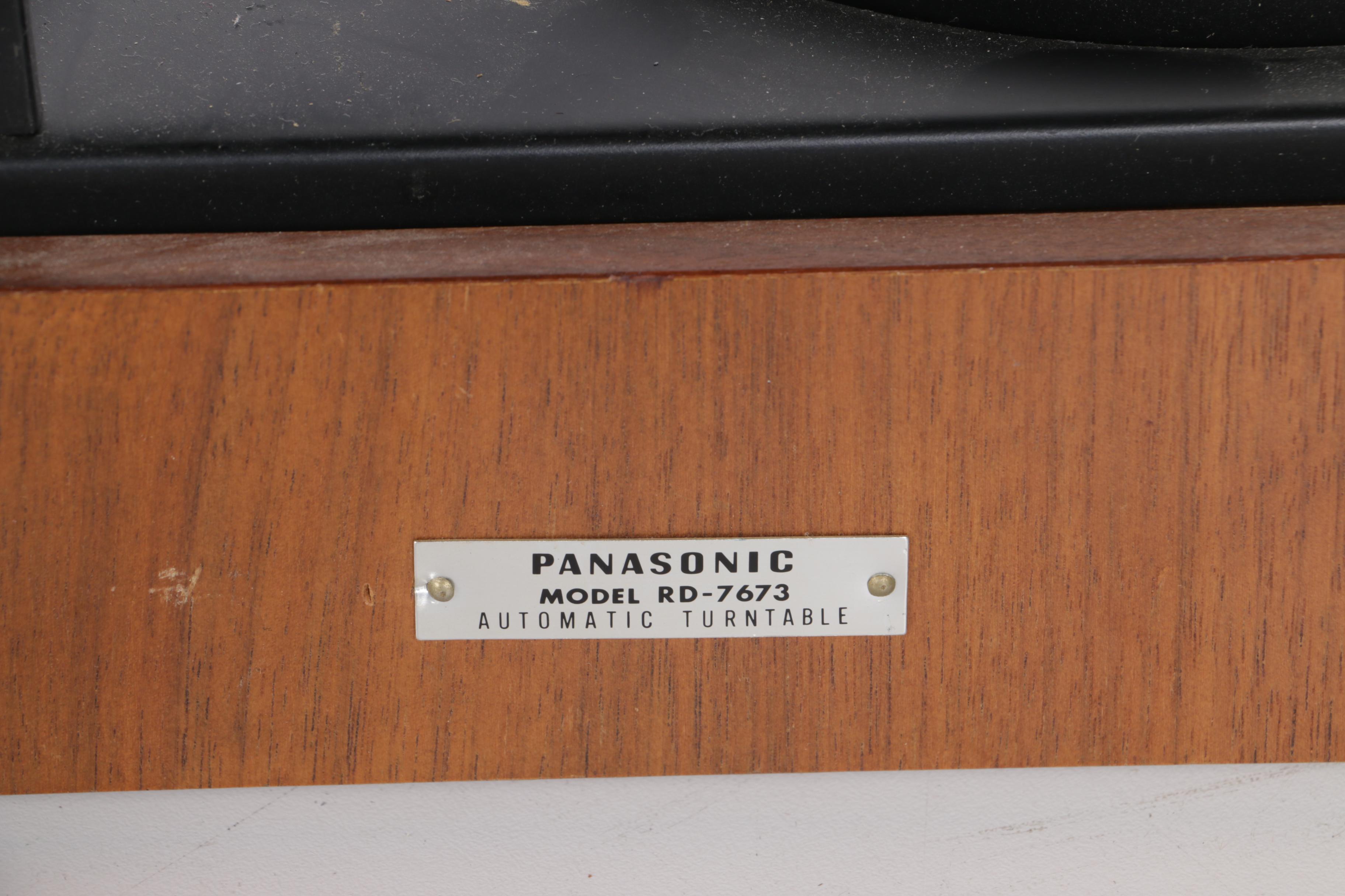 Vintage Panasonic Turntable, Television, Speakers, and Radio Tuners