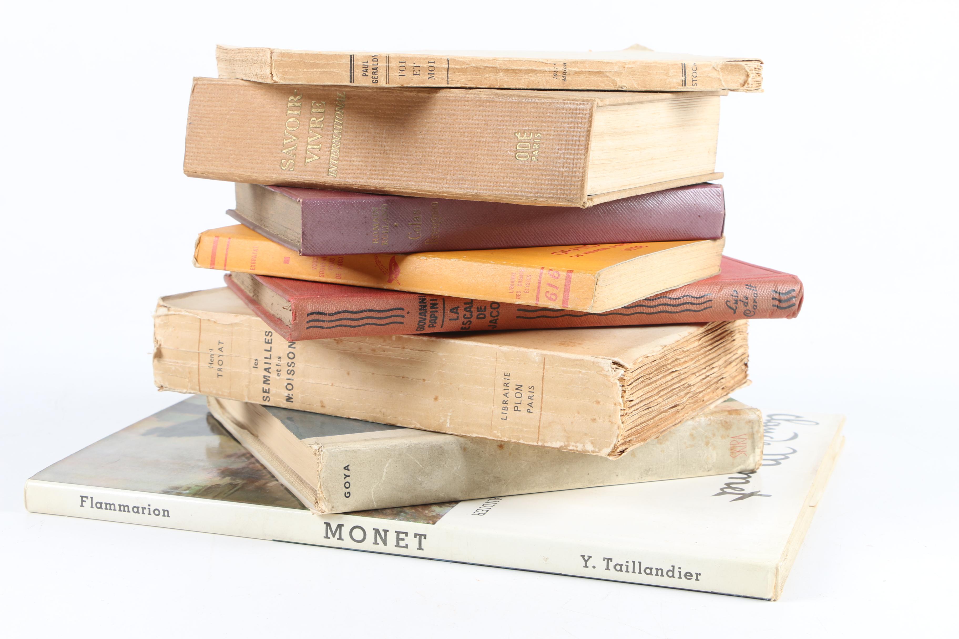 Assortment of French-Language Books Including Art