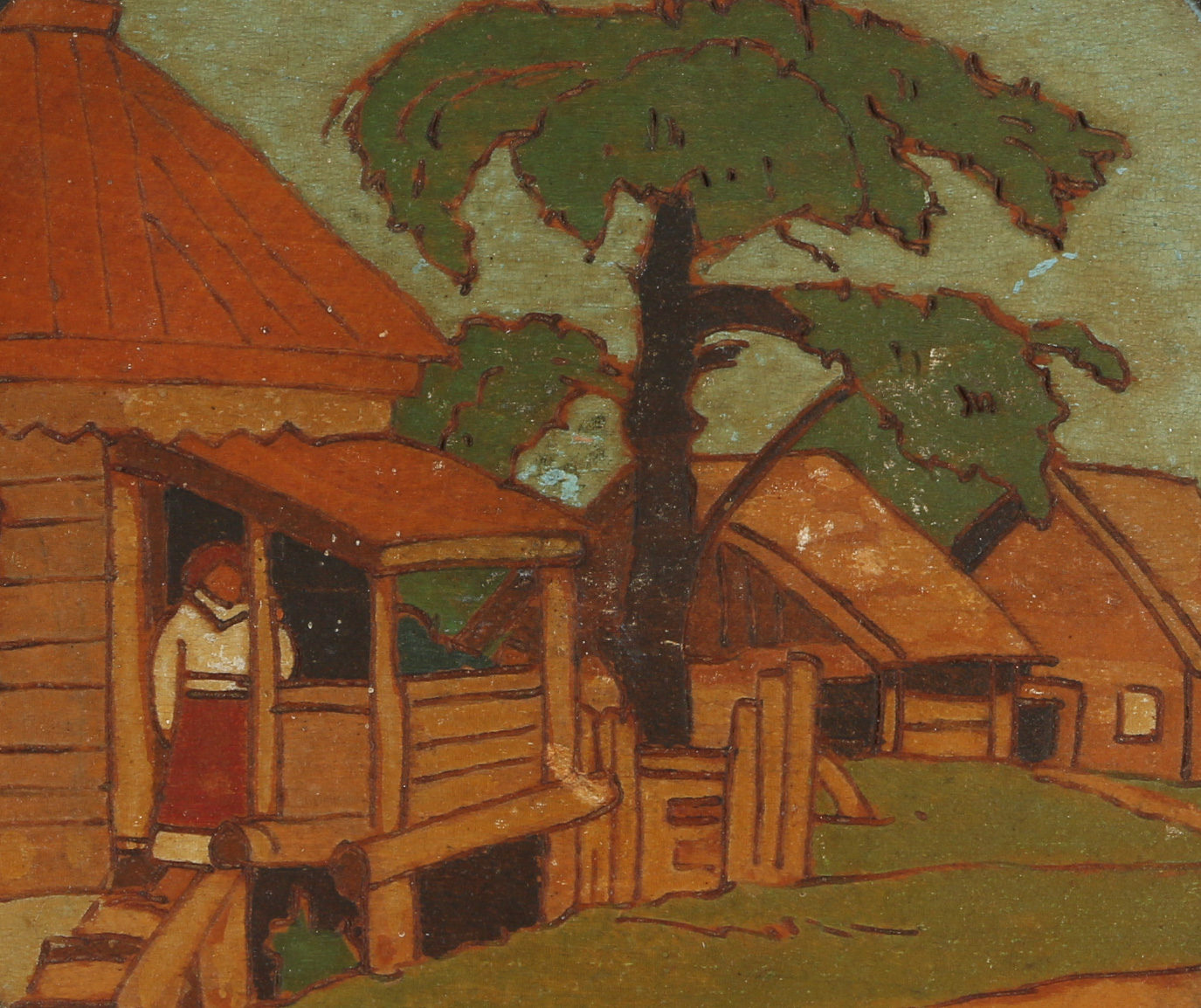 Three Russian Folk Art Carved and Painted Figurative Scenes