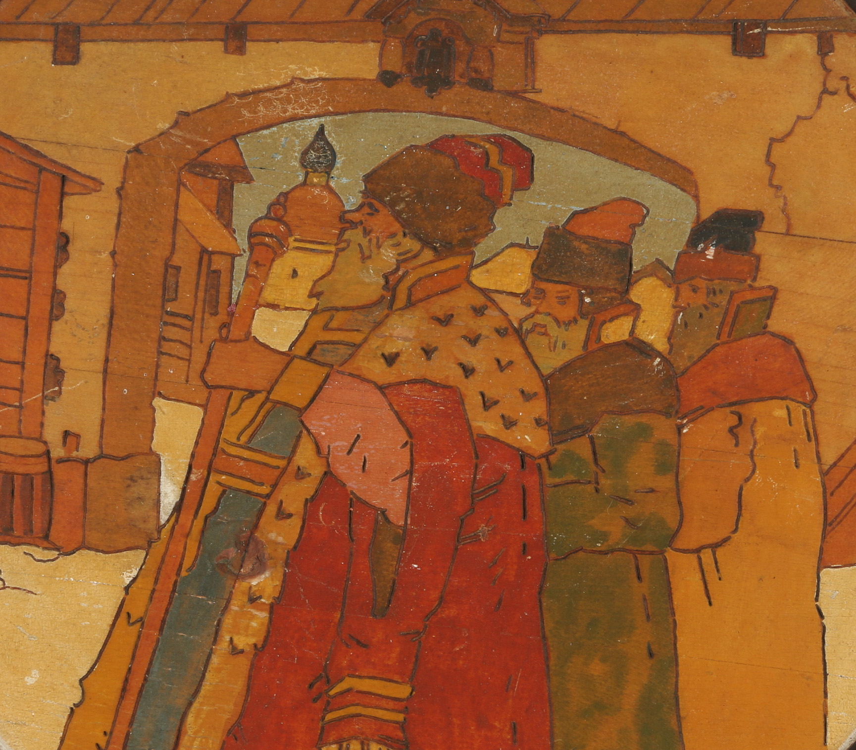 Three Russian Folk Art Carved and Painted Figurative Scenes