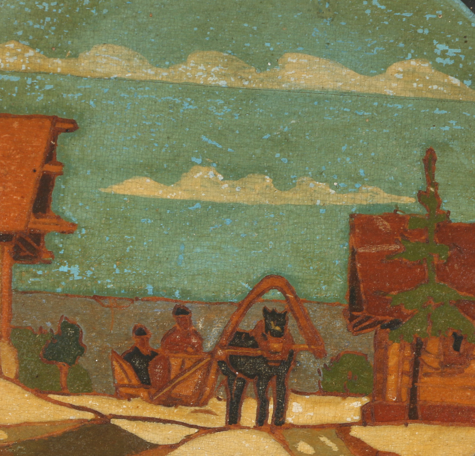 Three Russian Folk Art Carved and Painted Figurative Scenes