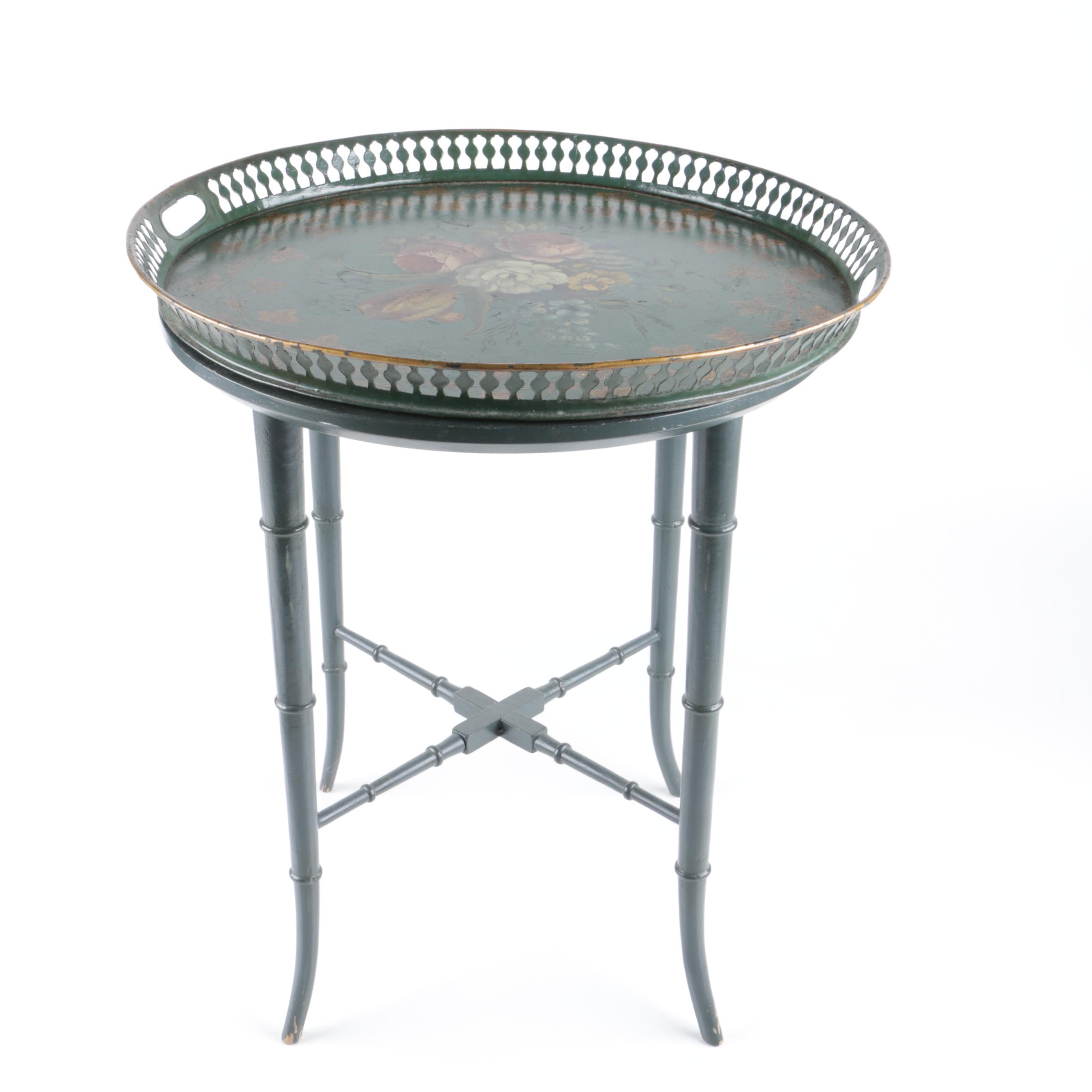 Tole Tray Accent Table