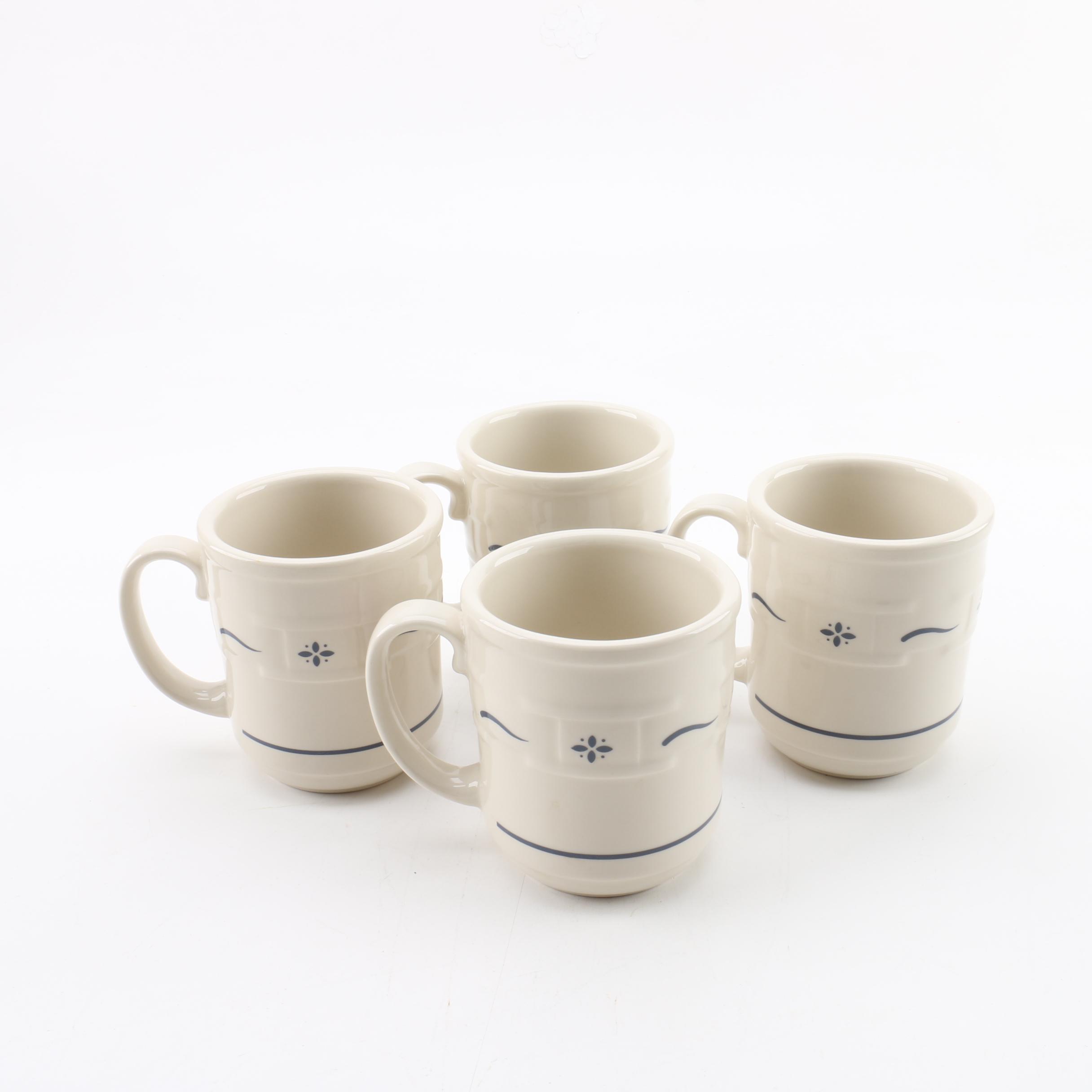 Longaberger "Woven Traditions Classic Blue" Mugs