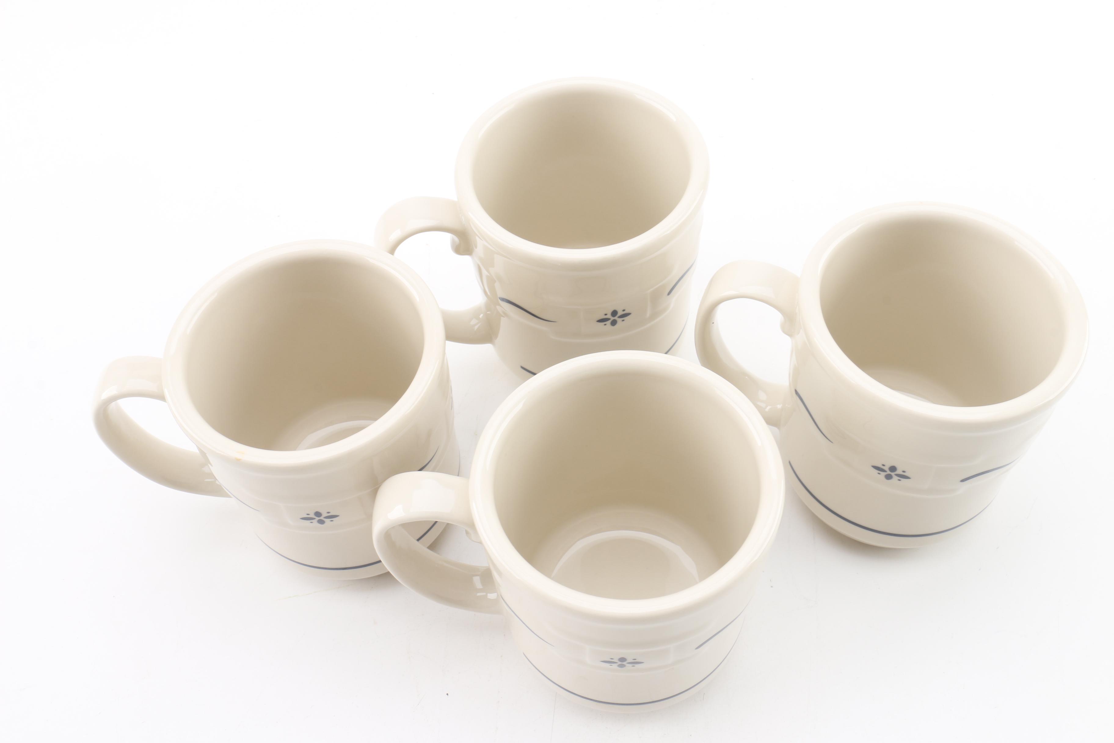 Longaberger "Woven Traditions Classic Blue" Mugs