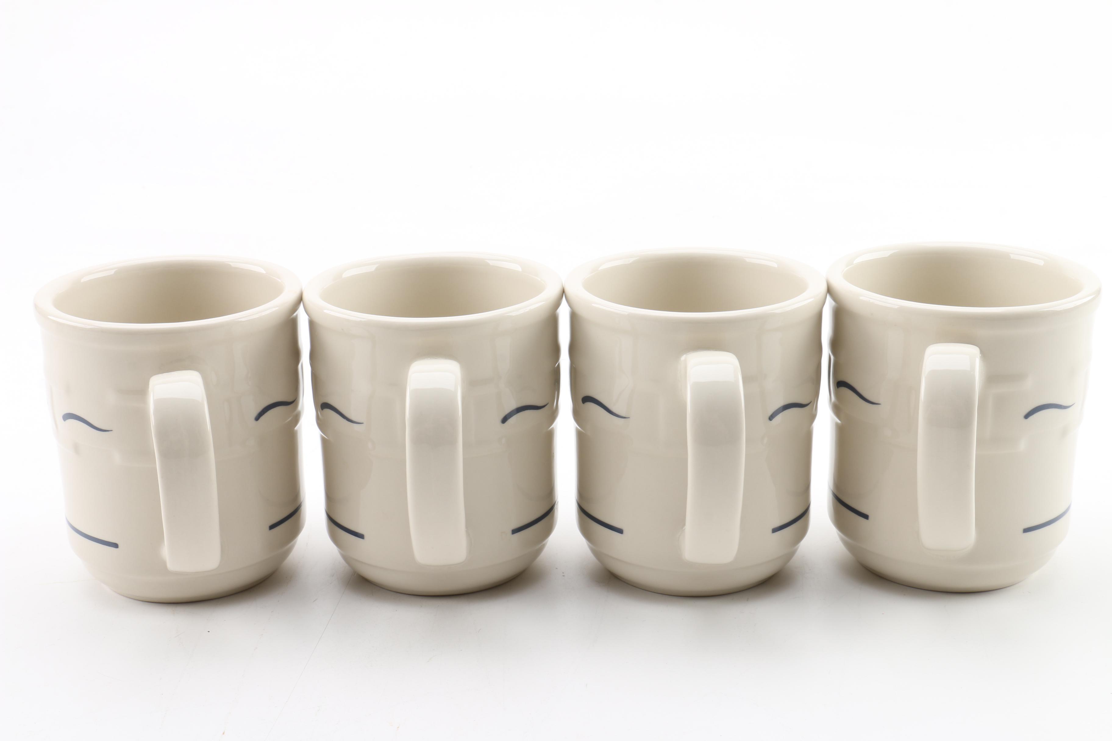 Longaberger "Woven Traditions Classic Blue" Mugs