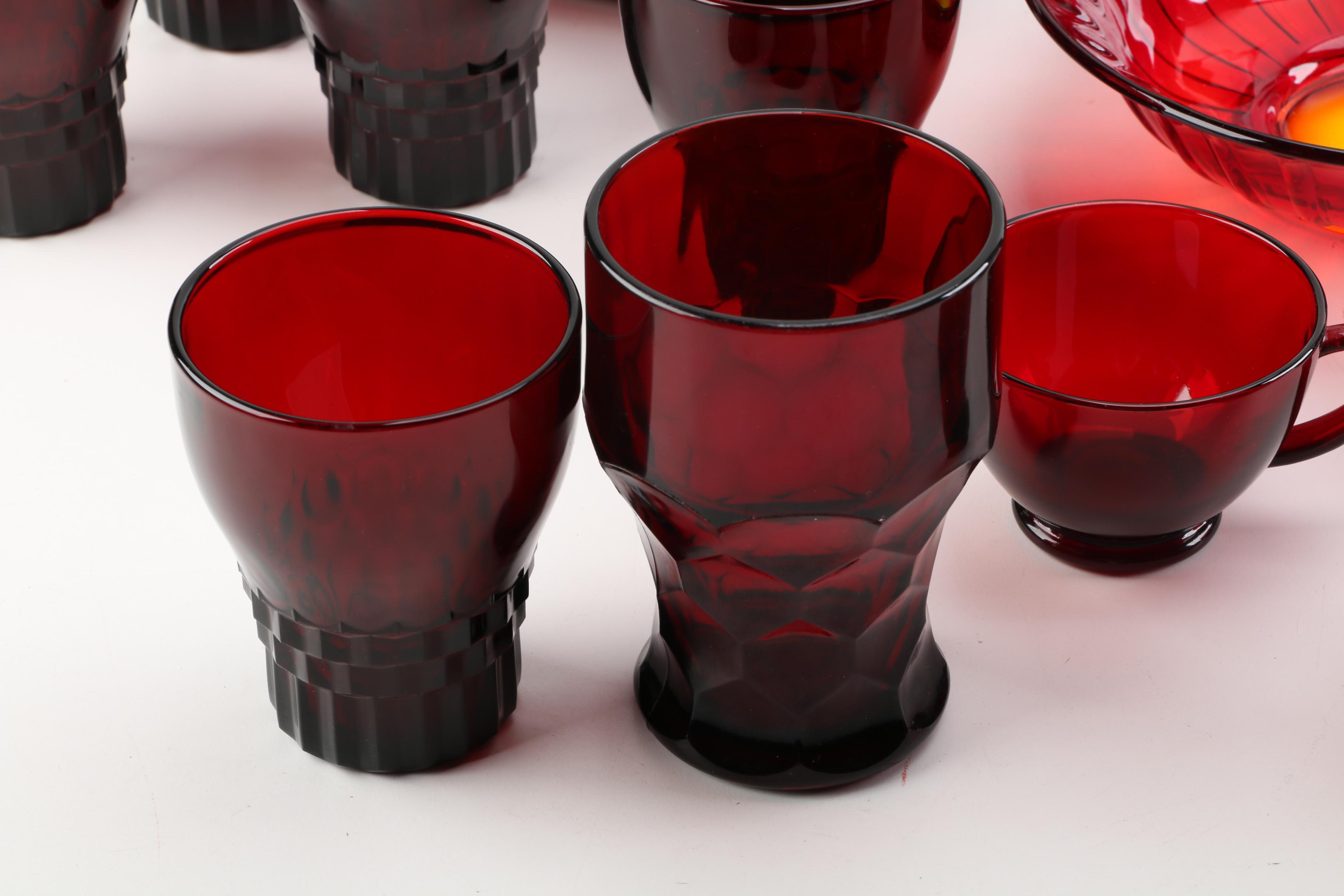 Vintage Anchor Hocking "Ruby Red" Glassware